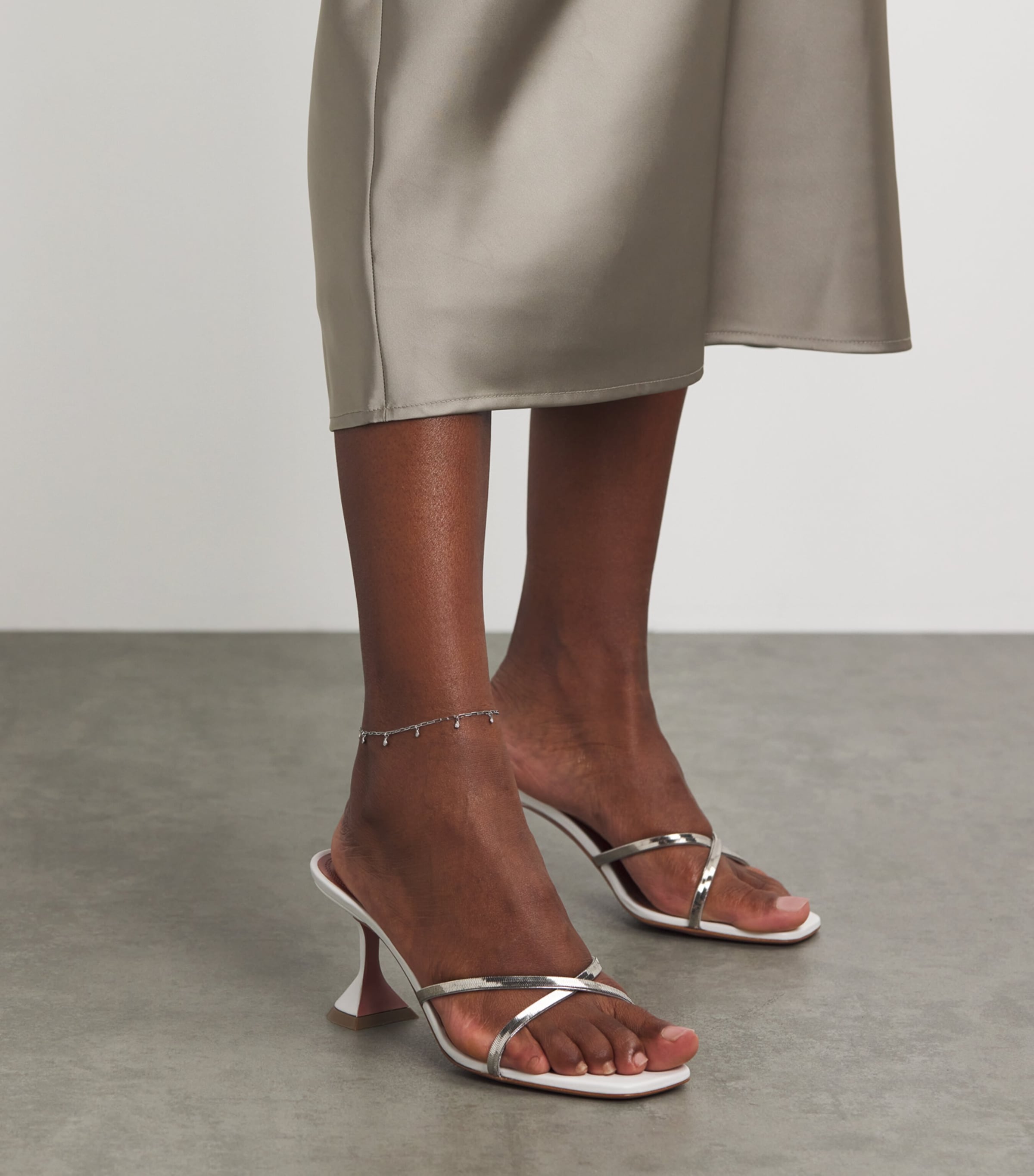 White Gold and Diamond Boho Anklet WHITE GOLD Image 5