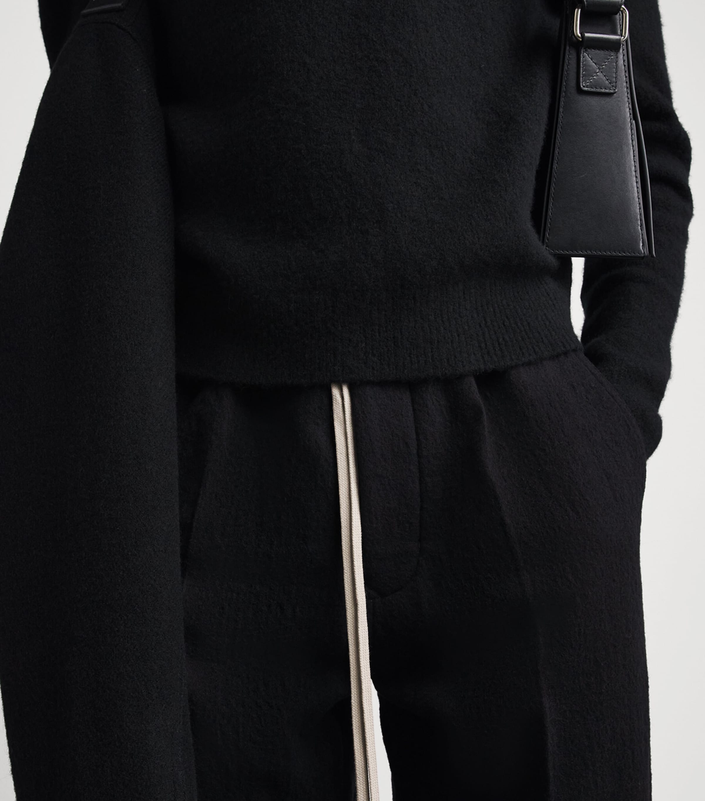 Rick Owens Mens Cotton-Wool Dietrich Sweatpants Black Image 3