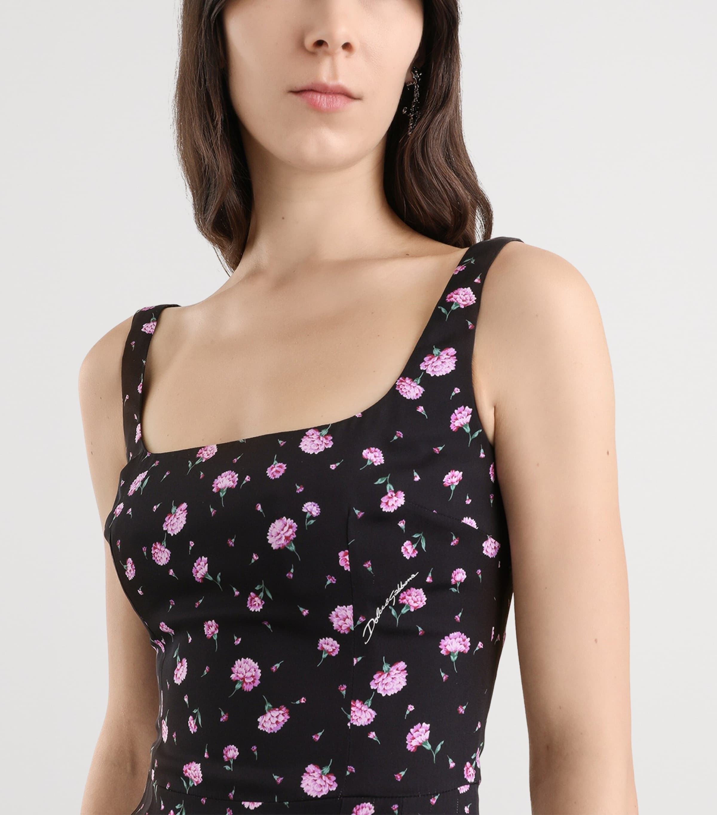 Stretch-Silk Floral Midi Dress HN5XX-GARO Image 3