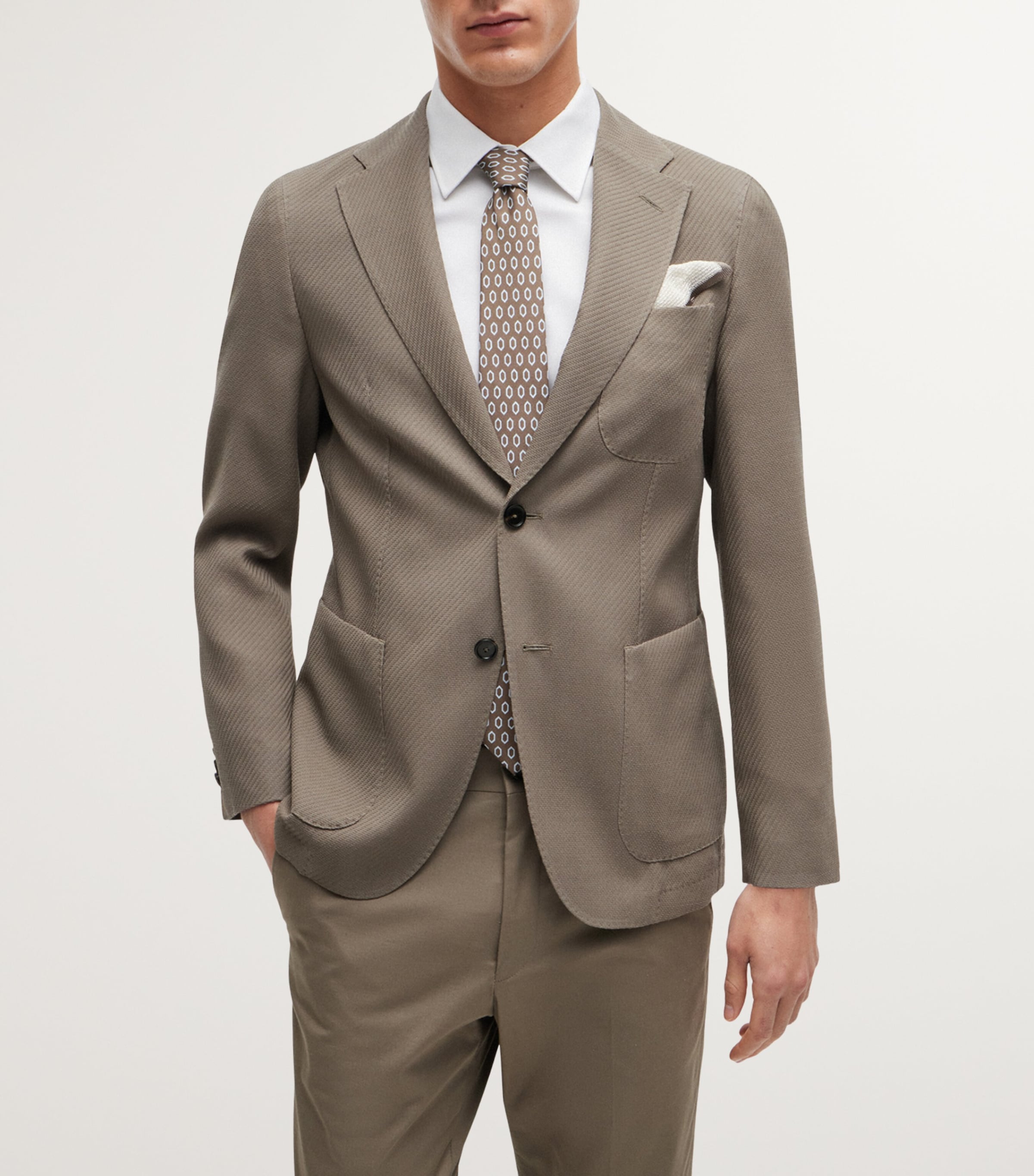 Virgin Wool-Cotton Slim Blazer 376 Image 3