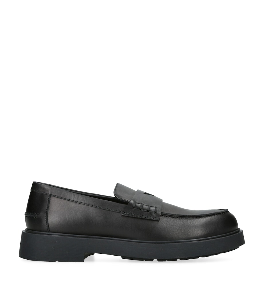 Leather Logo Loafers BLACK Image 1