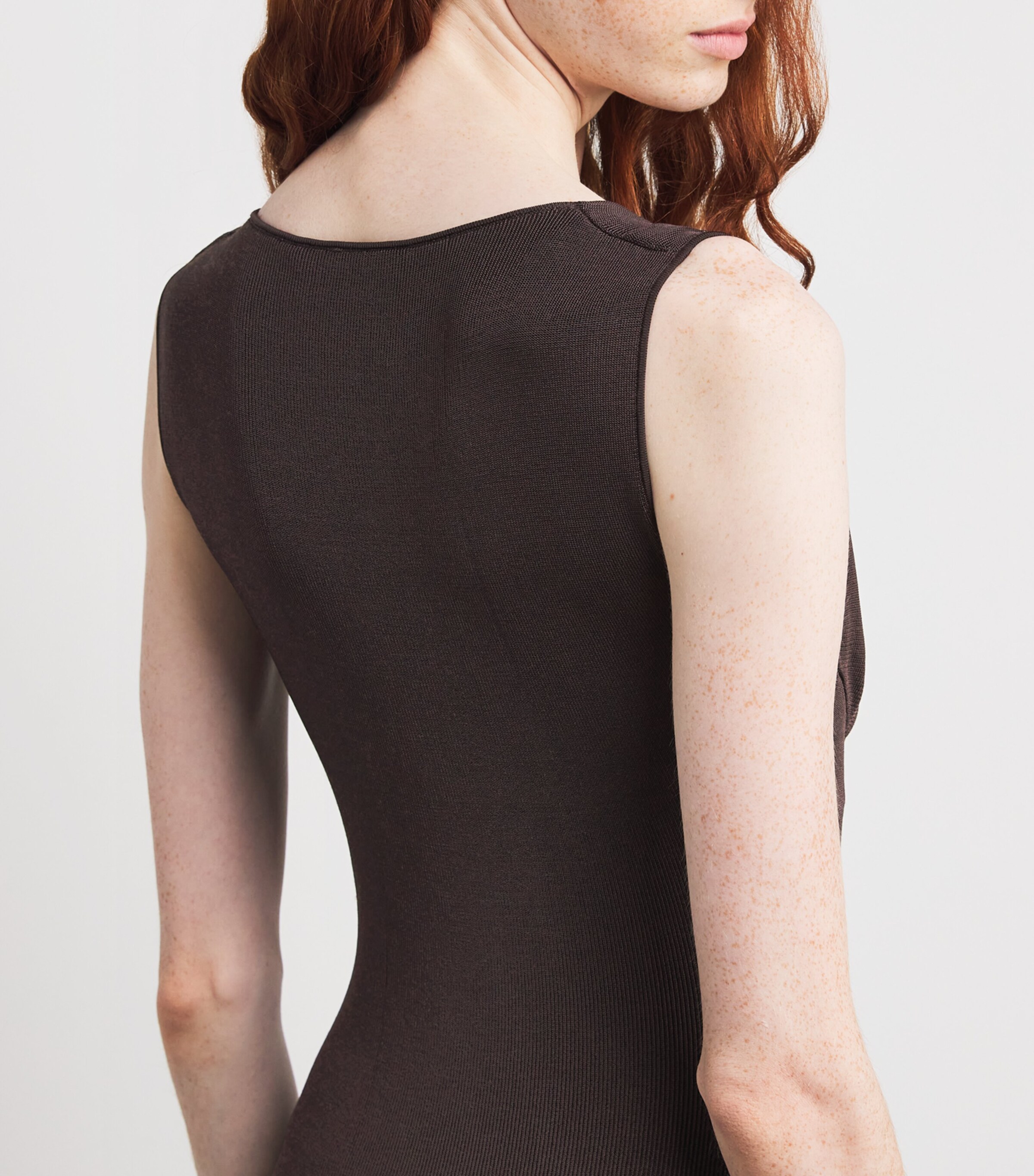 Knitted Draped Maxi Dress BROWN Image 6