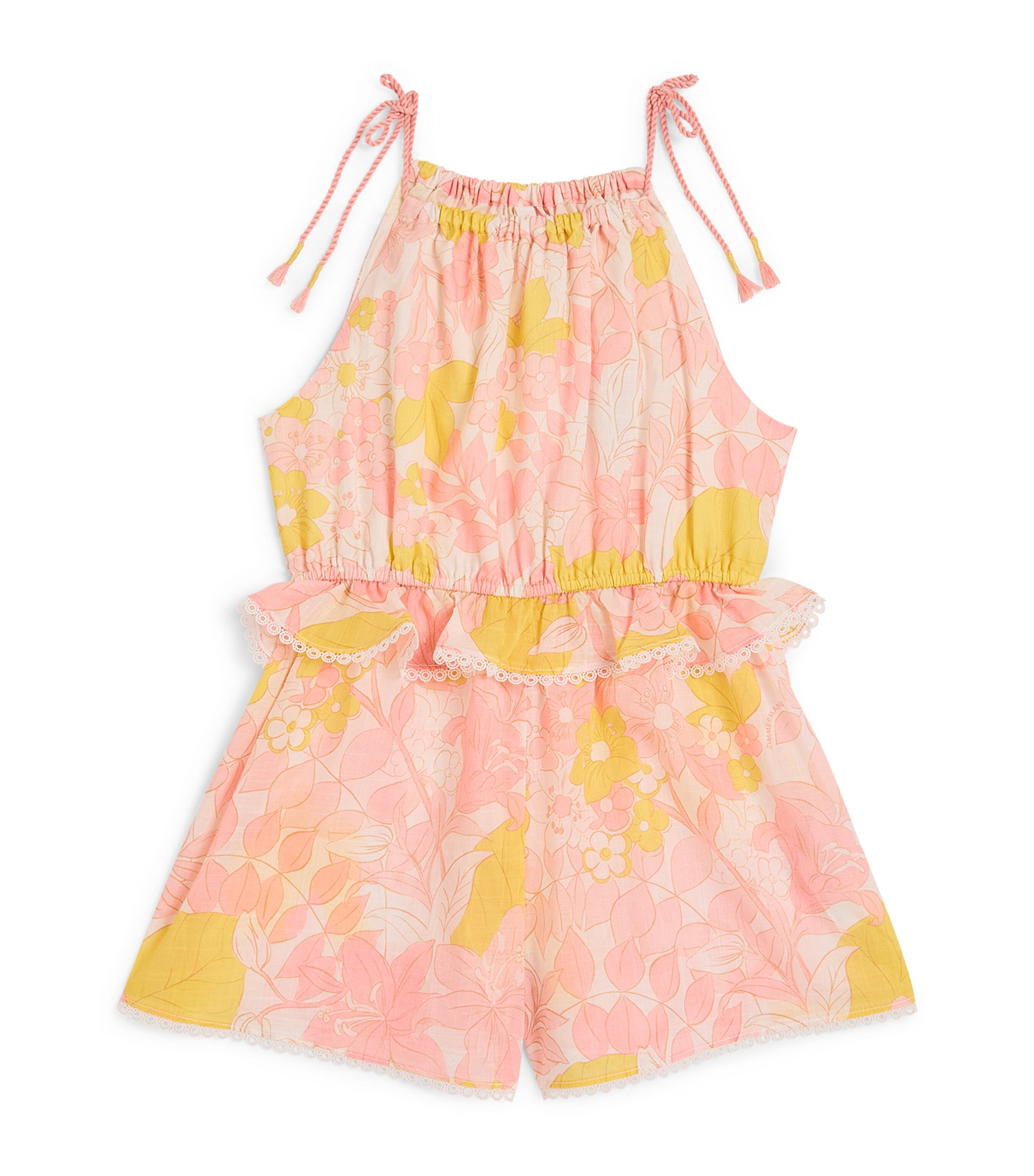 ZIMMERMANN COTTON FLORAL PLAYSUIT 