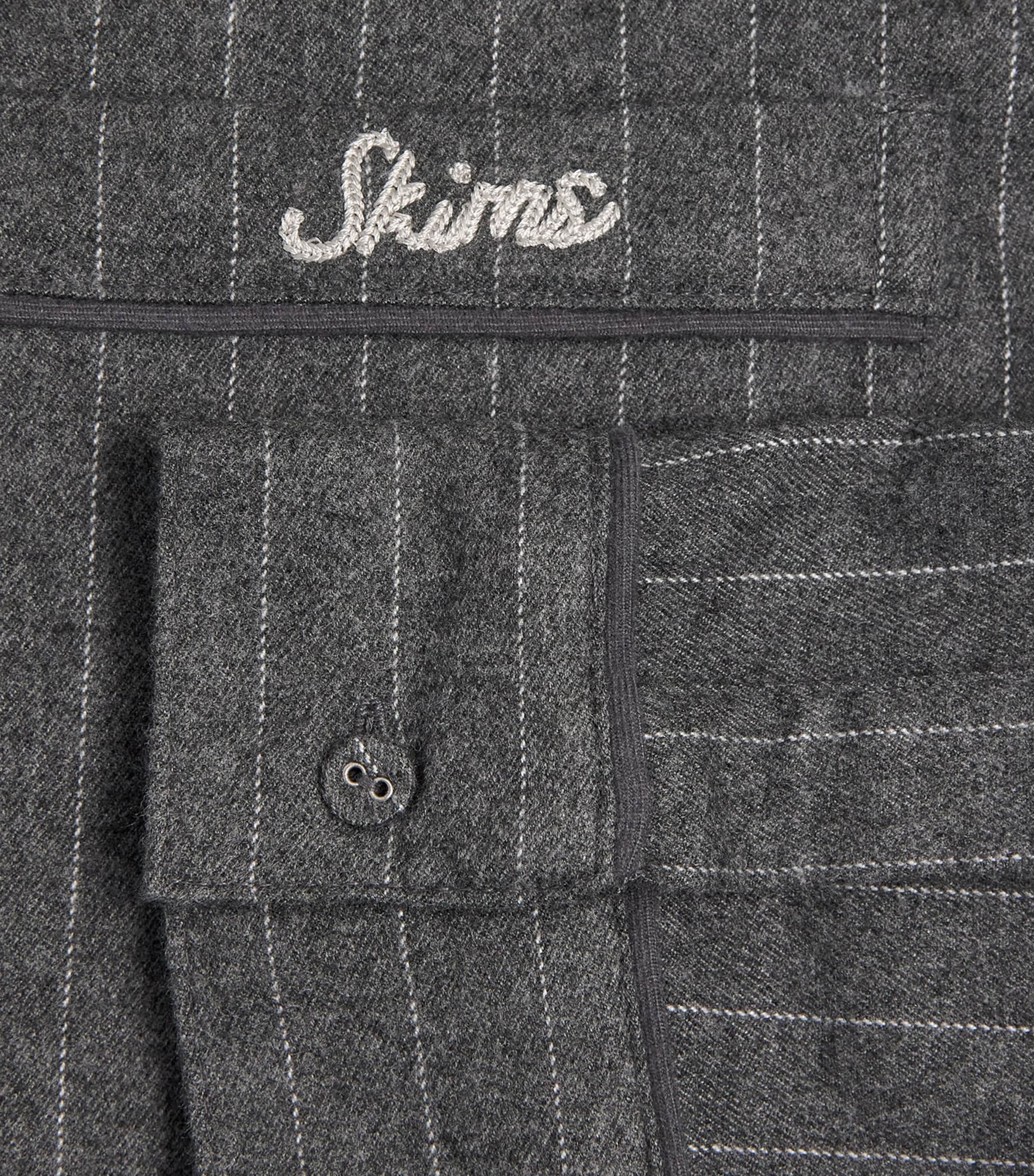 Flannel Pinstripe Long-Sleeve Pyjama Set HEATHER GREY STRIPE Image 5