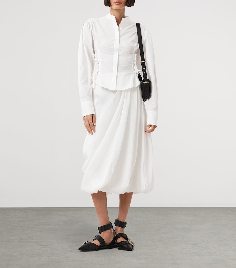 Organic Cotton Lace-Up Evanna Shirt OPTIC WHITE Image 3