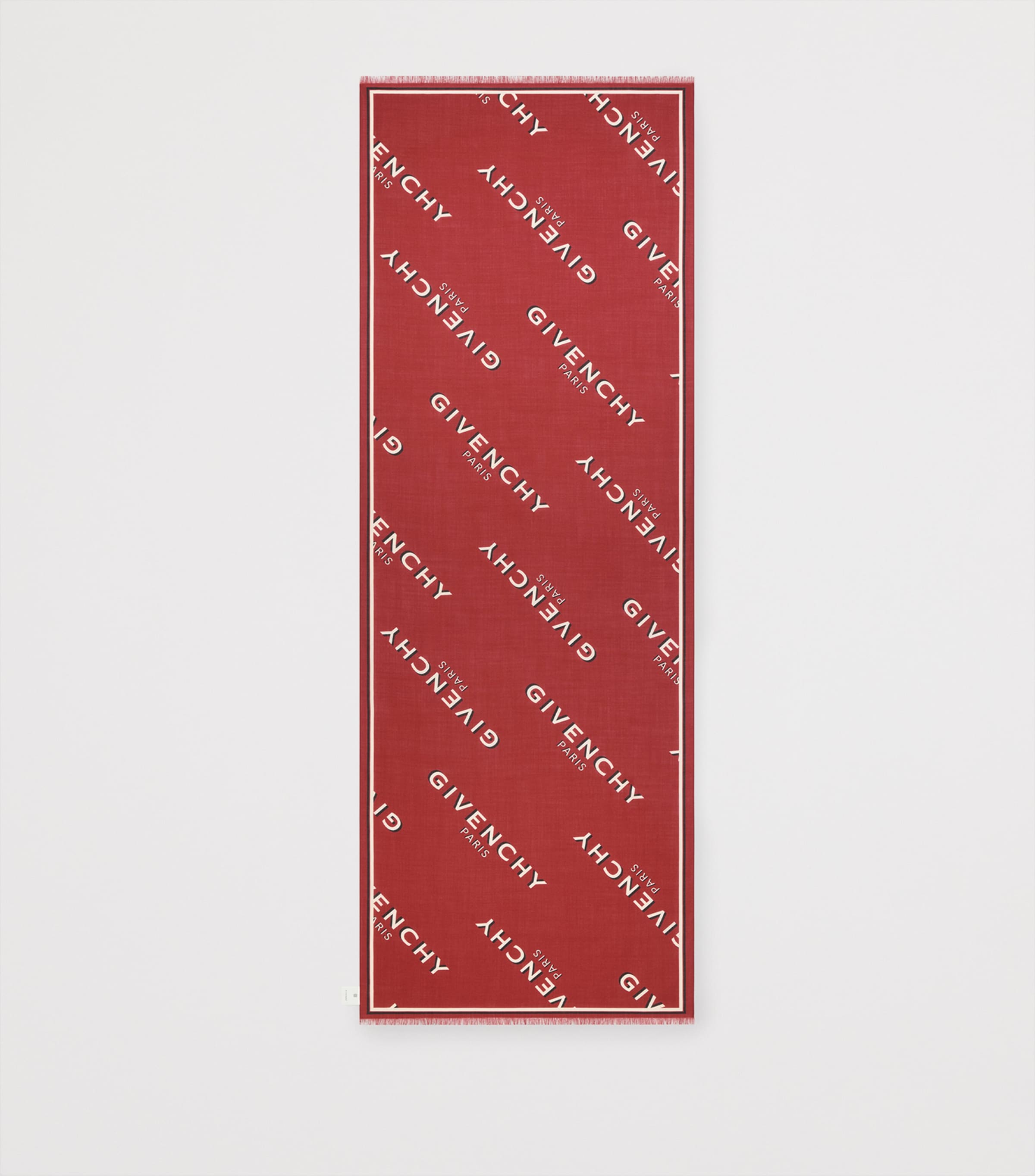 Wool-Silk Logo Stole RED Image 2