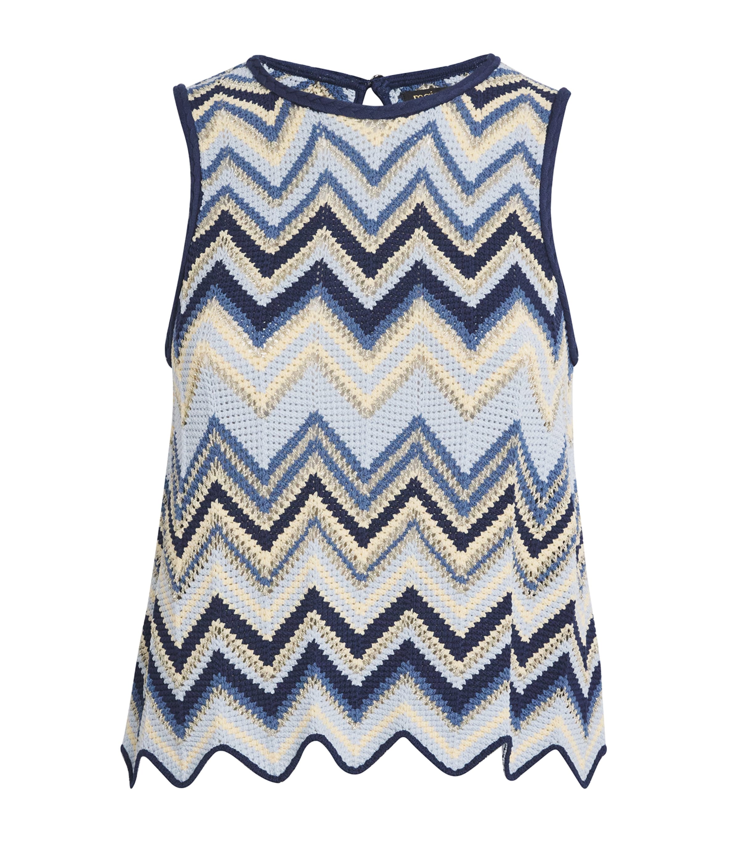Shop Maje Zigzag Sweater Vest In Blue