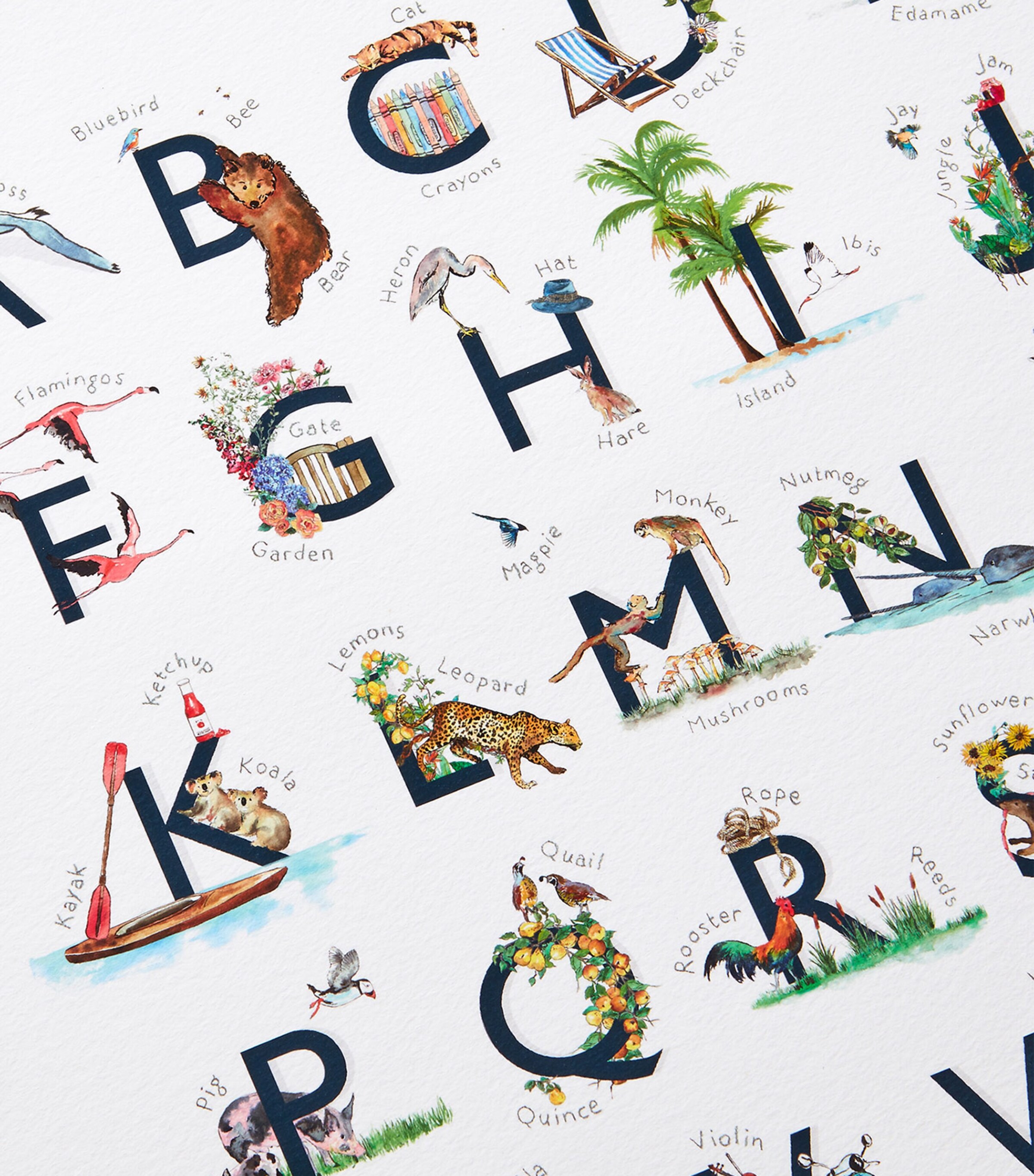 My First Alphabet Nursery A3 Art Print NAVY Image 3