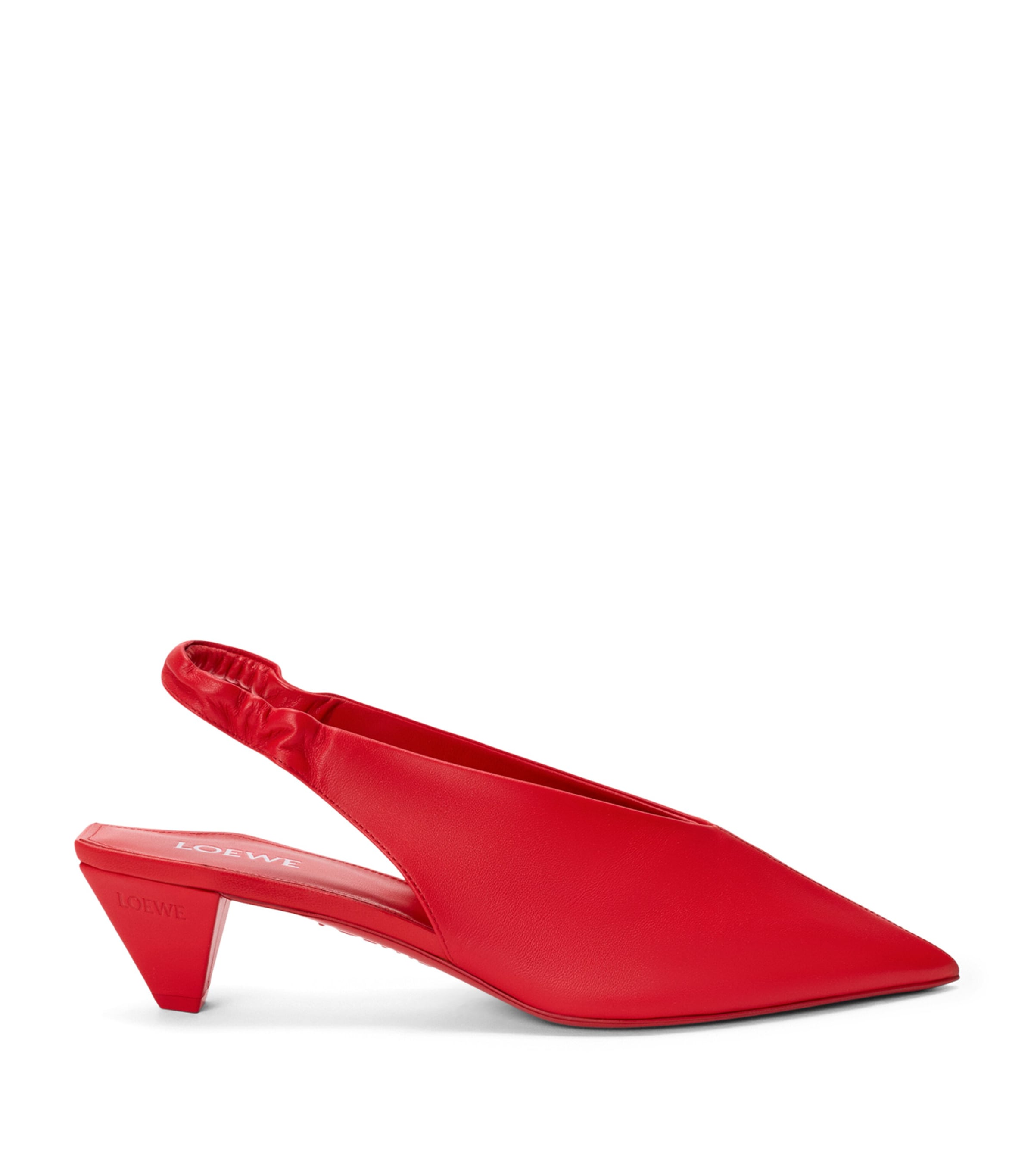 LOEWE Lambskin Origami Cubic Slingback Pumps 45 Red Image 1