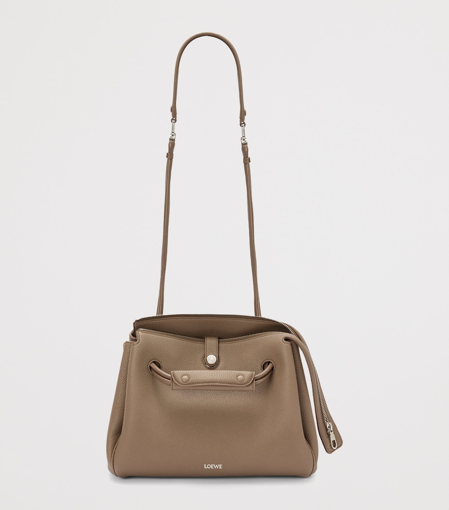 Medium Grained Leather Madrid Shoulder Bag TAUPE Image 6