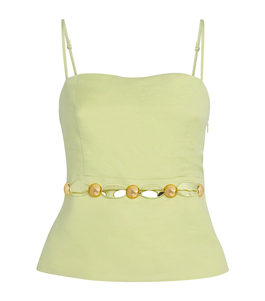 Linen-Blend Studded Cami CELADON Image 1
