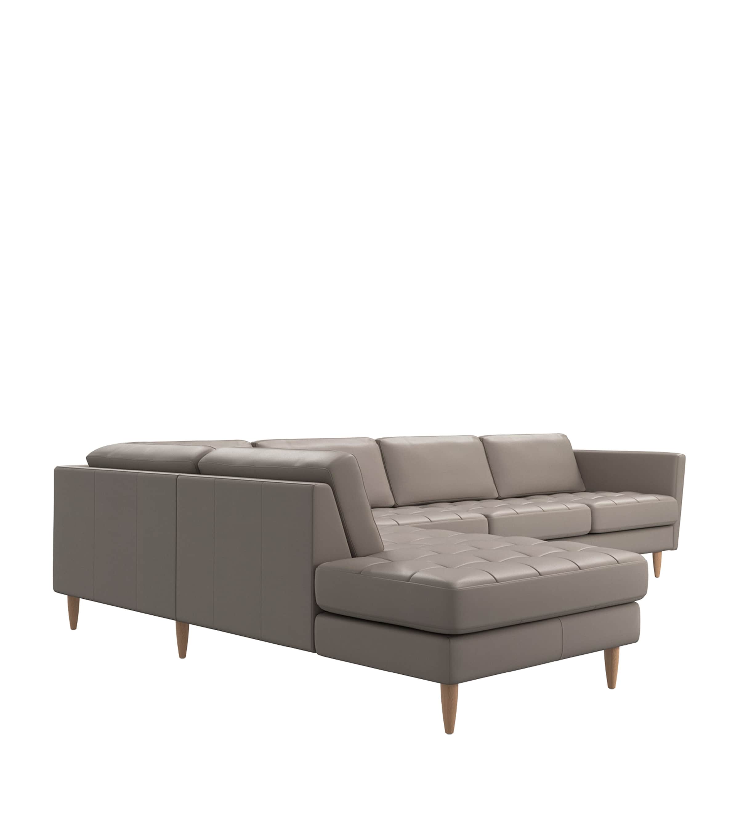 BoConcept Nordic Leather Osaka 5-Seater Corner Sofa Light Grey Image 2