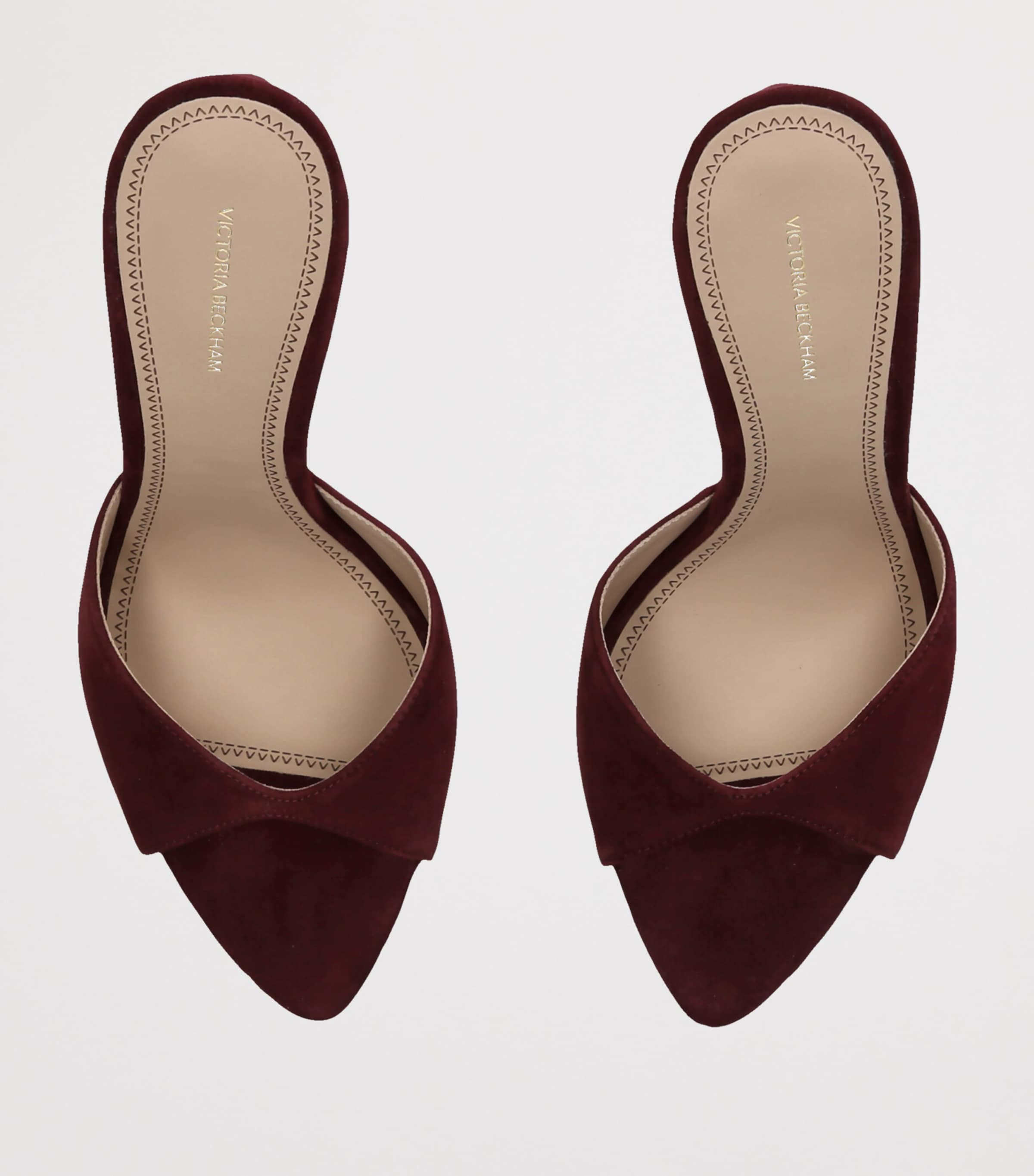 Victoria Beckham Suede Harlow Heeled Mules 100 Wine Image 3