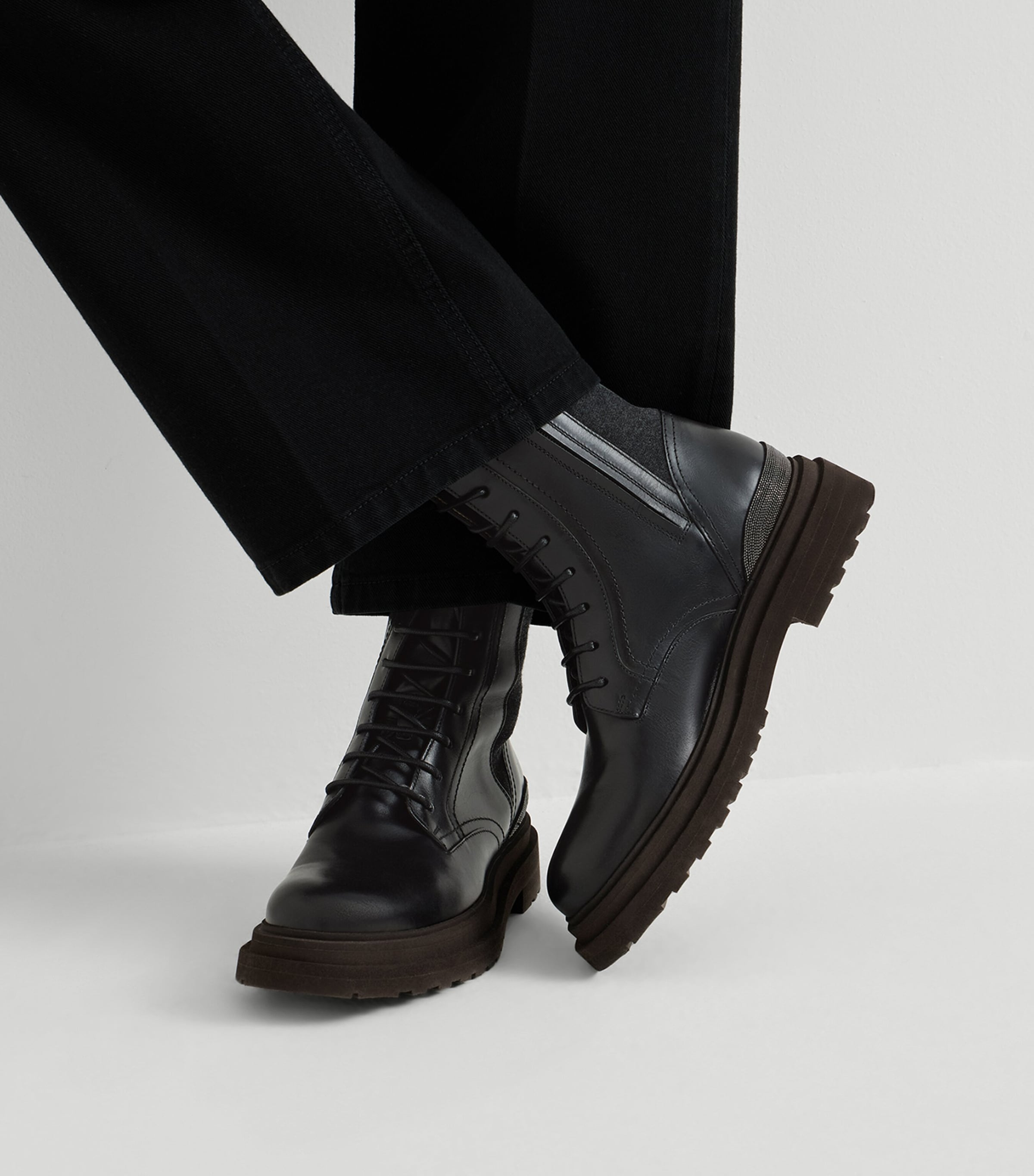Brunello Cucinelli Leather Monili Ankle Boots Image 2