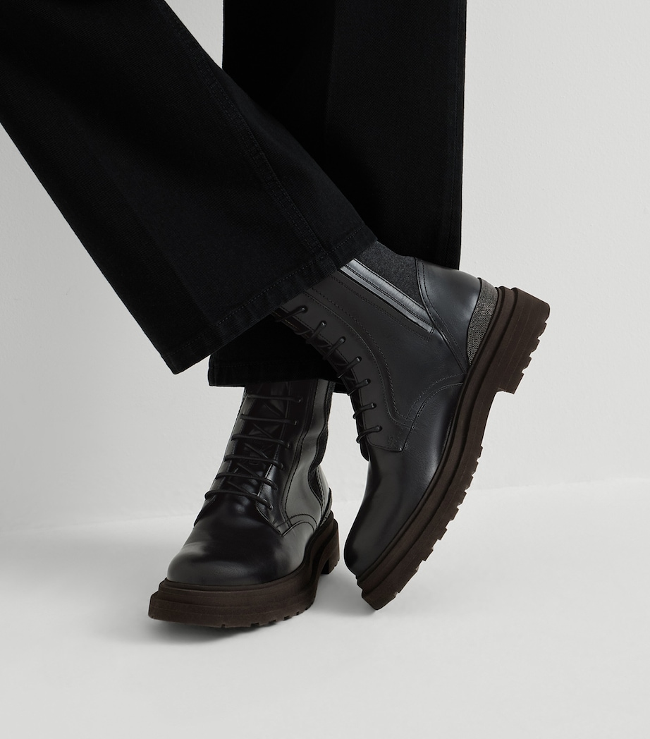 Brunello Cucinelli Leather Monili Ankle Boots Image 2