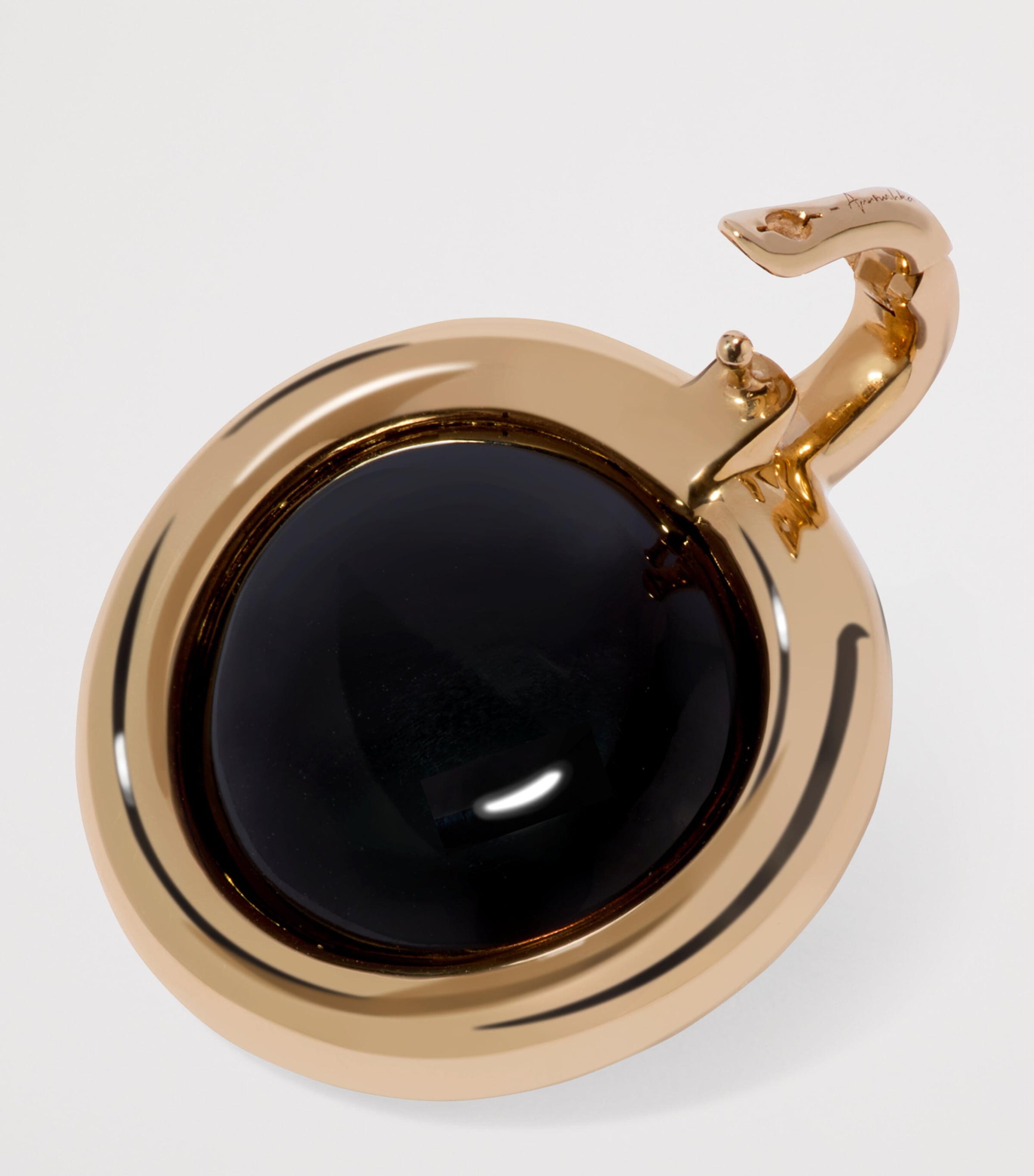 Yellow Gold and Drusy Black Onyx Sweetie Pendant Charm YELLOW GOLD Image 3