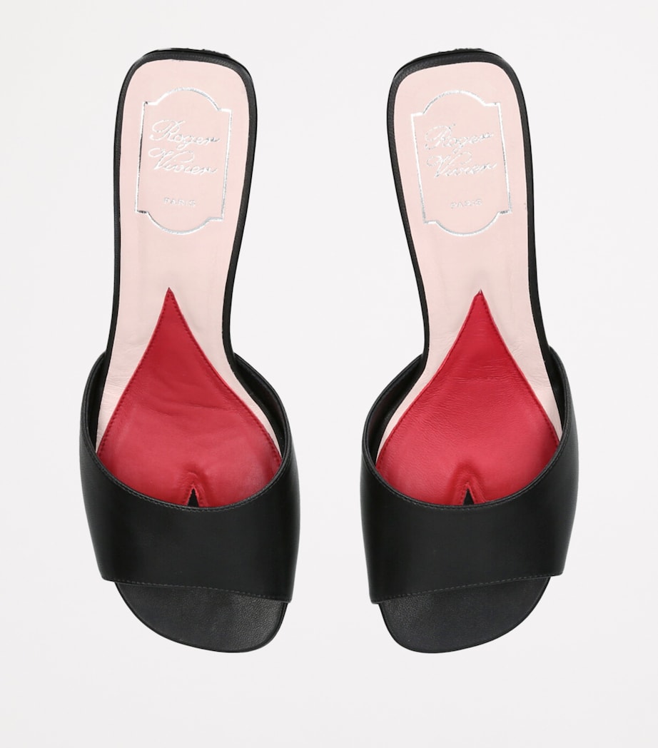 Roger Vivier Leather Crystal-Embellished Strass Mules Black Image 4