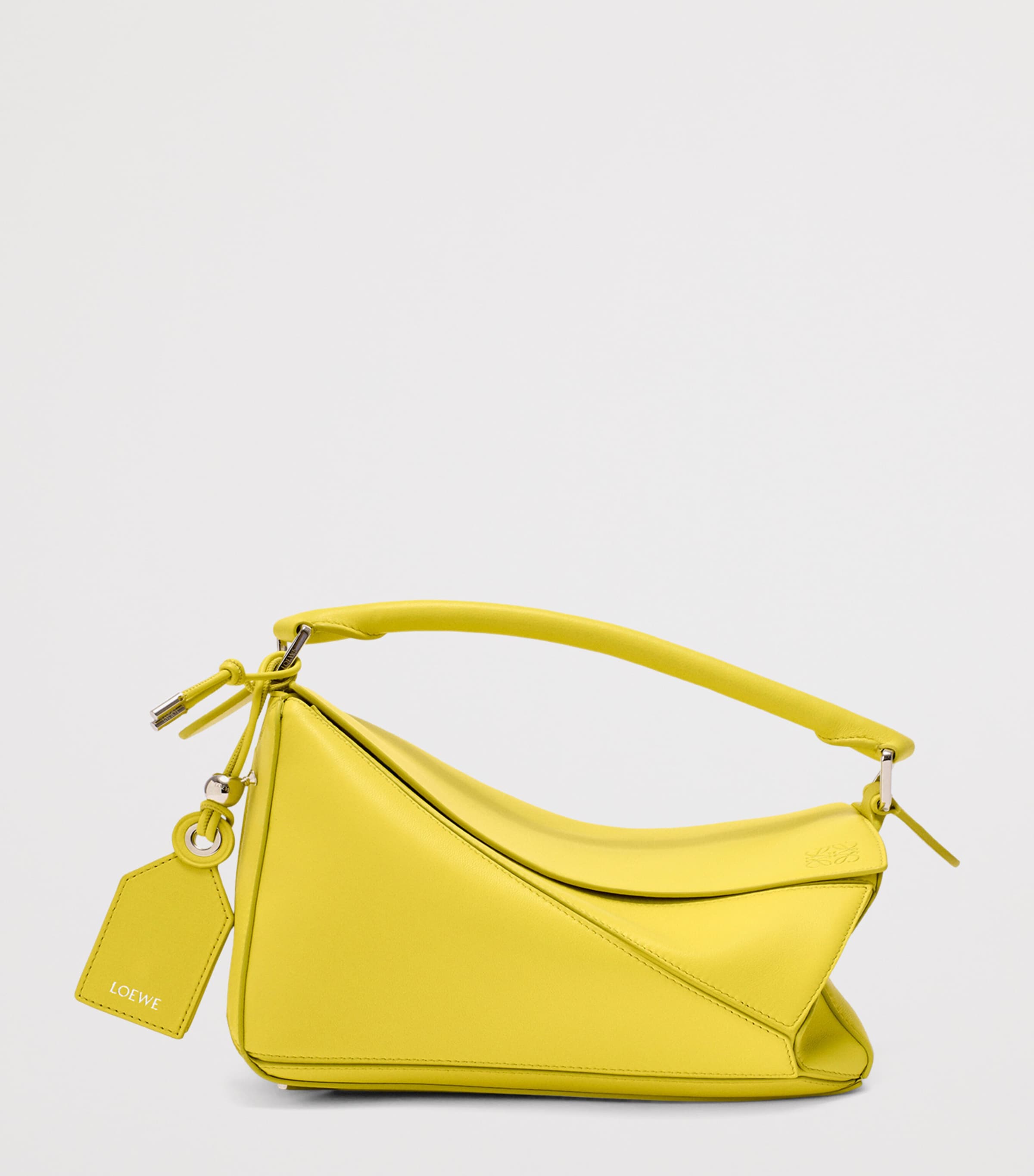LOEWE Small Leather Featherlight Puzzle Top-Handle Bag Lemon Image 2