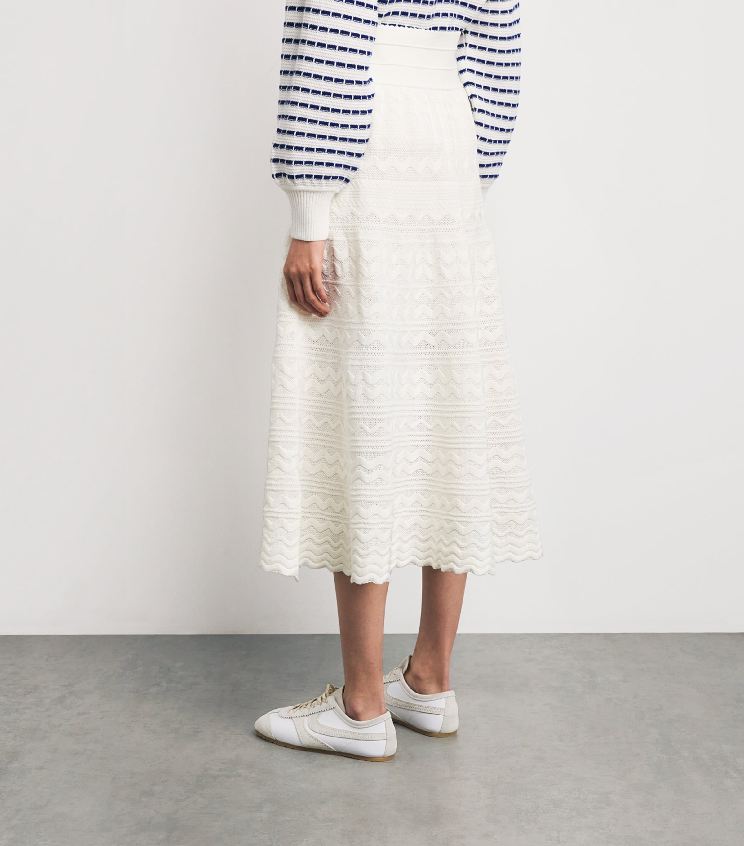 Molli Womens Cotton Crochet Midi Skirt Milk Image 5