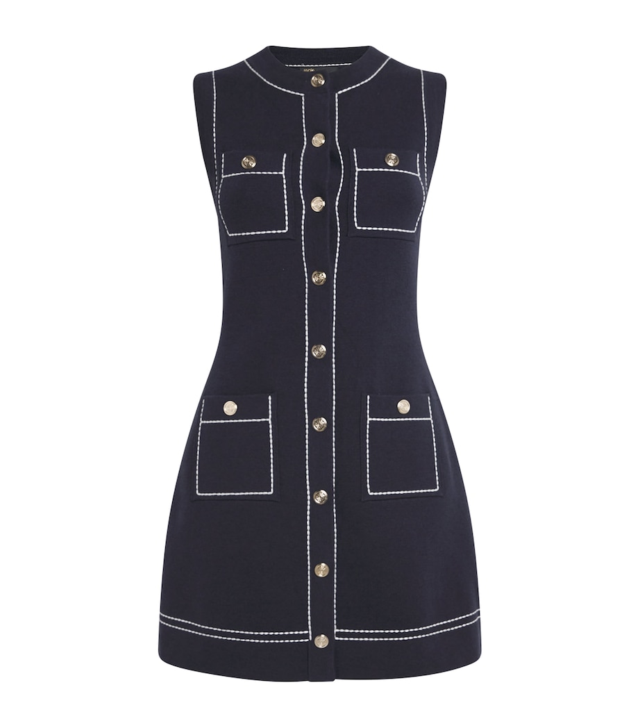 Constrast-Stitch Mini Dress NAVY Image 1