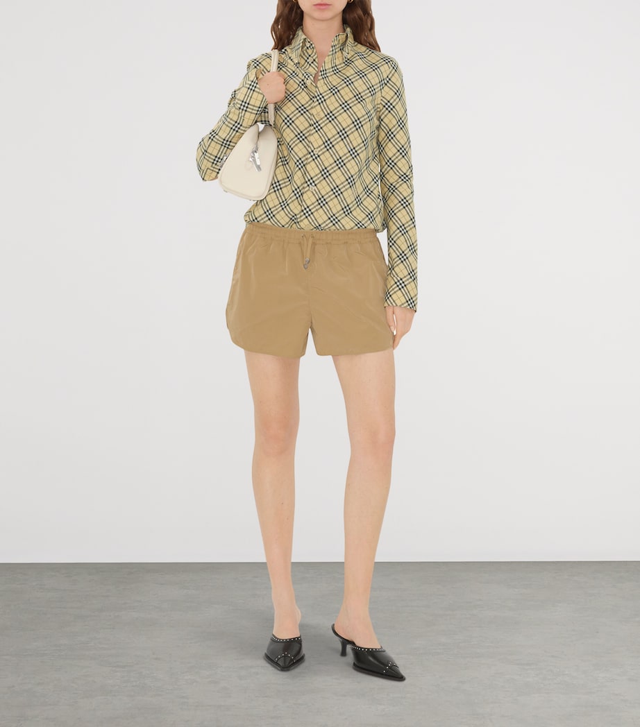 Nylon-Cotton Drawstring Shorts CRACKER Image 2