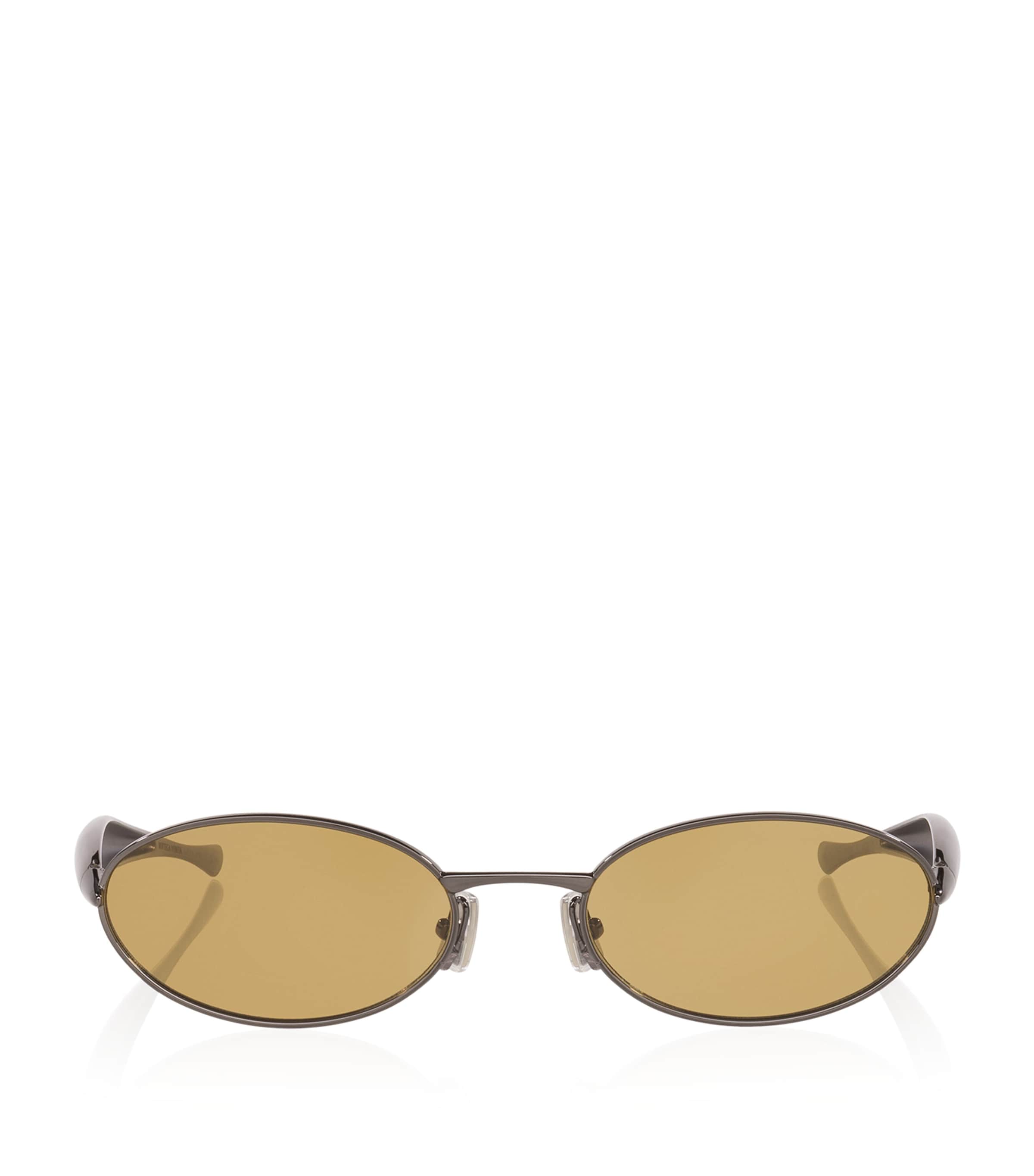 Bottega Veneta Oval Sardine Sunglasses In Yellow