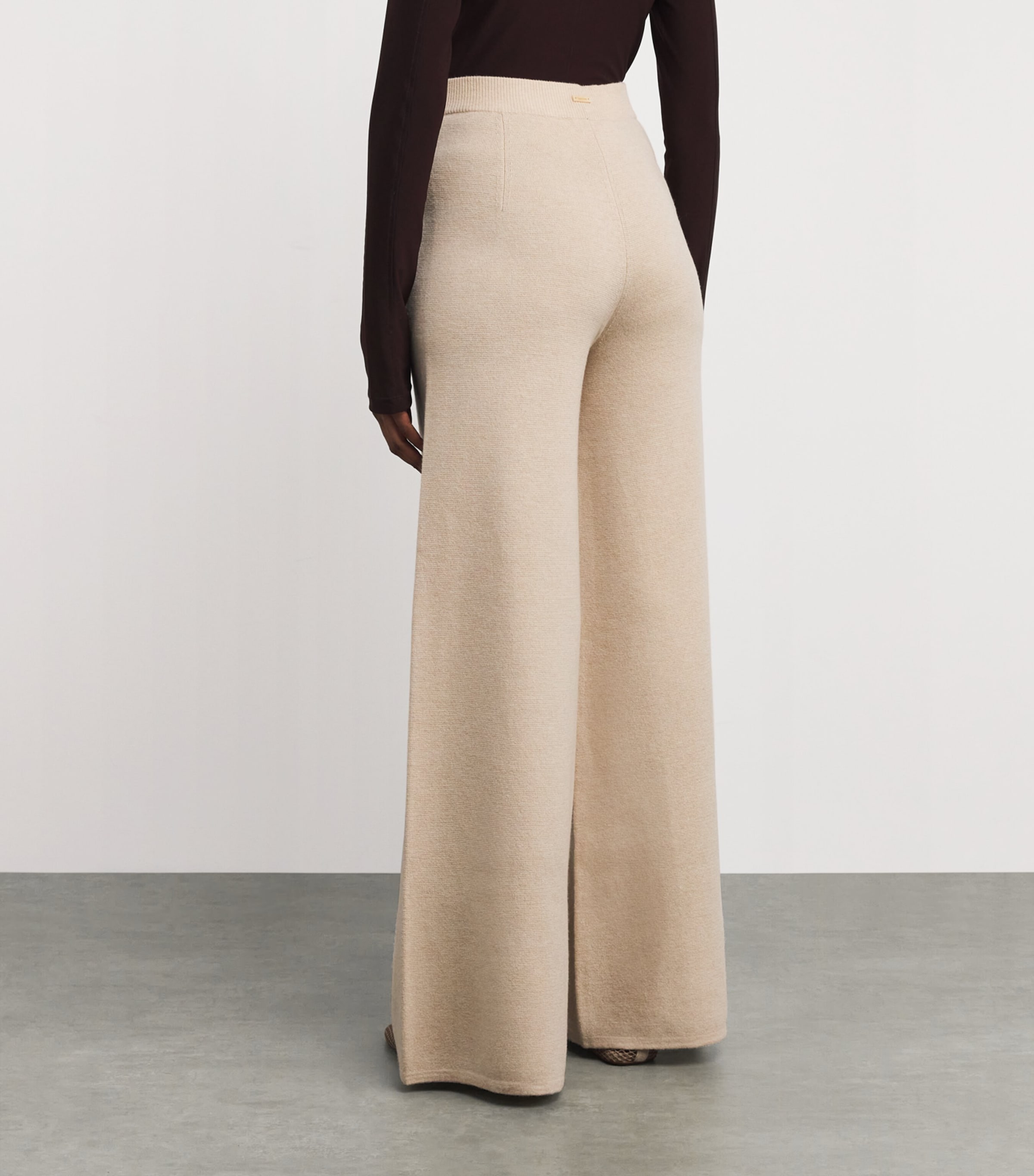 Wool-Cashmere Wide-Leg Trousers BEIGE Image 4