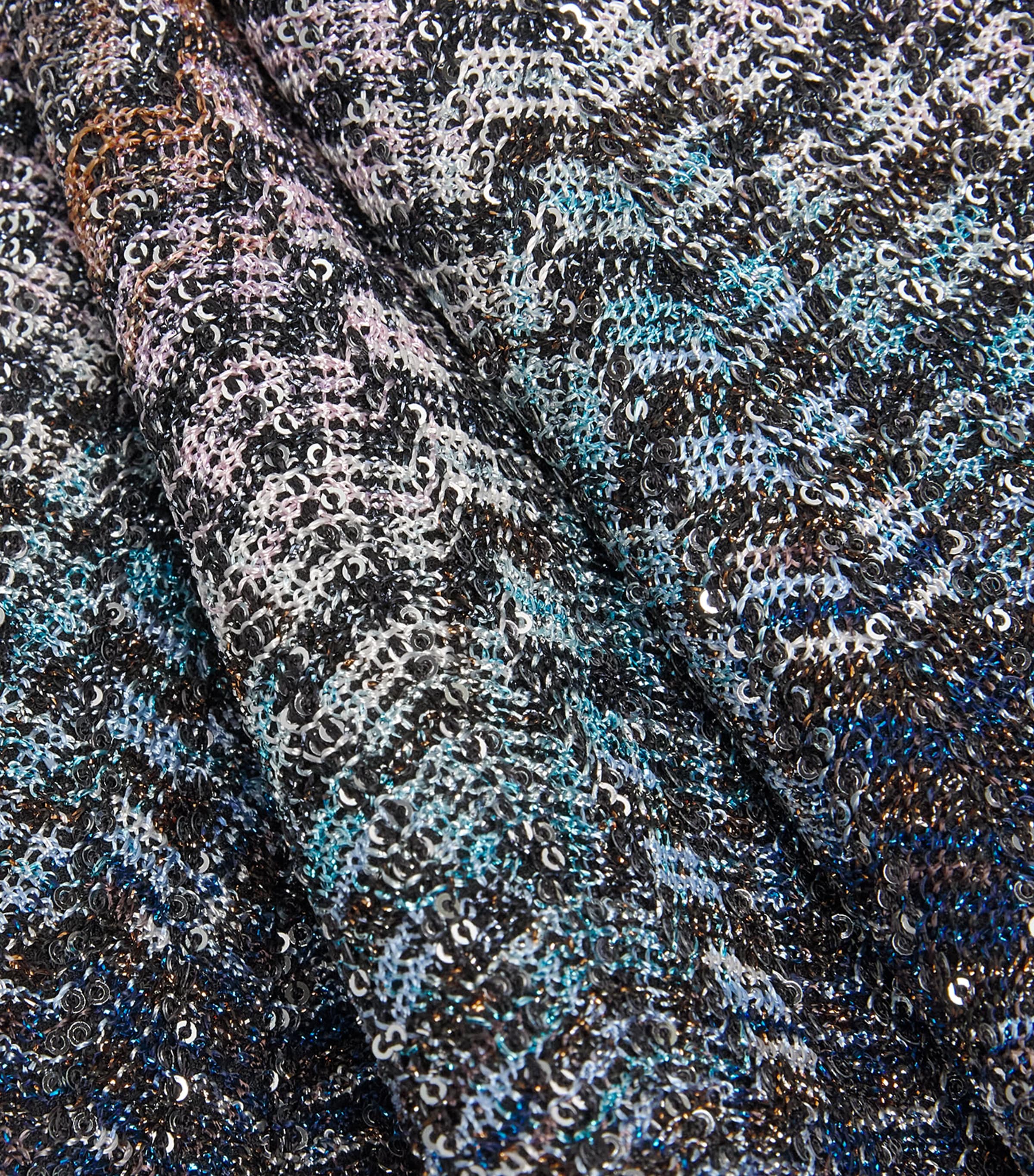 Missoni Womens Metallic Sleeveless Mini Dress Smsns Mlt Bl Ylw Vlt Image 6