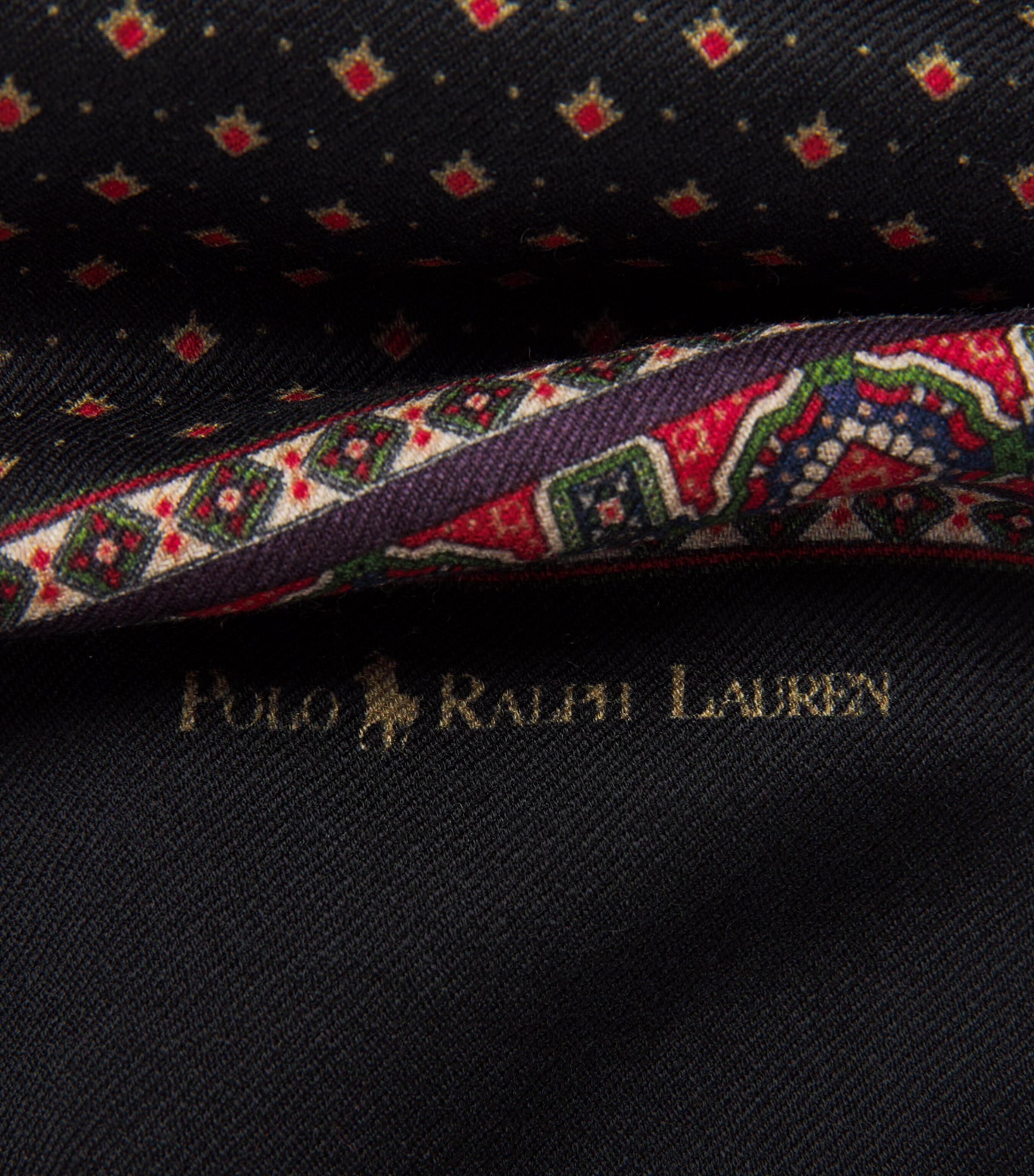 Polo Ralph Lauren Wool Square Scarf Wine Multi Image 4