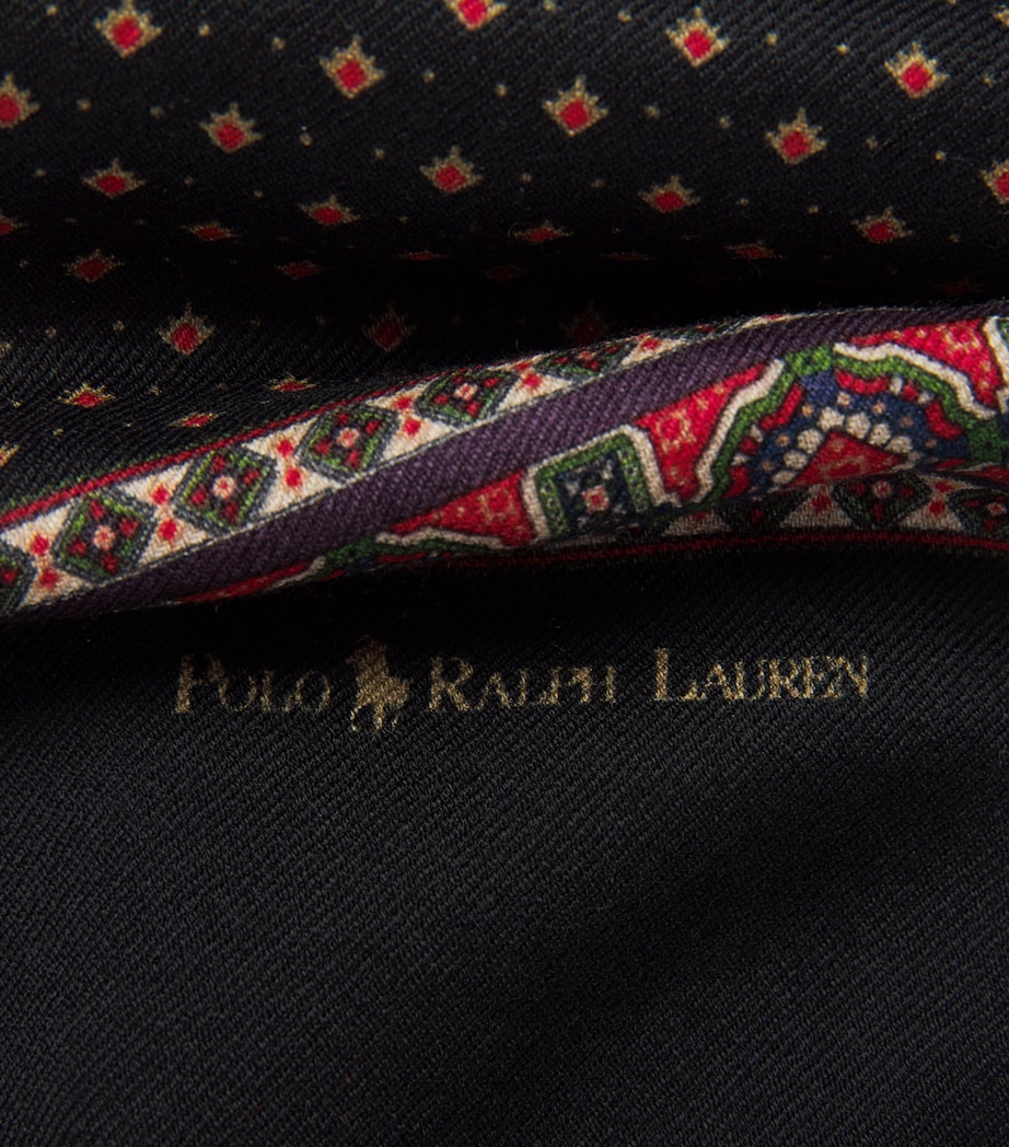 Polo Ralph Lauren Wool Square Scarf Wine Multi Image 4