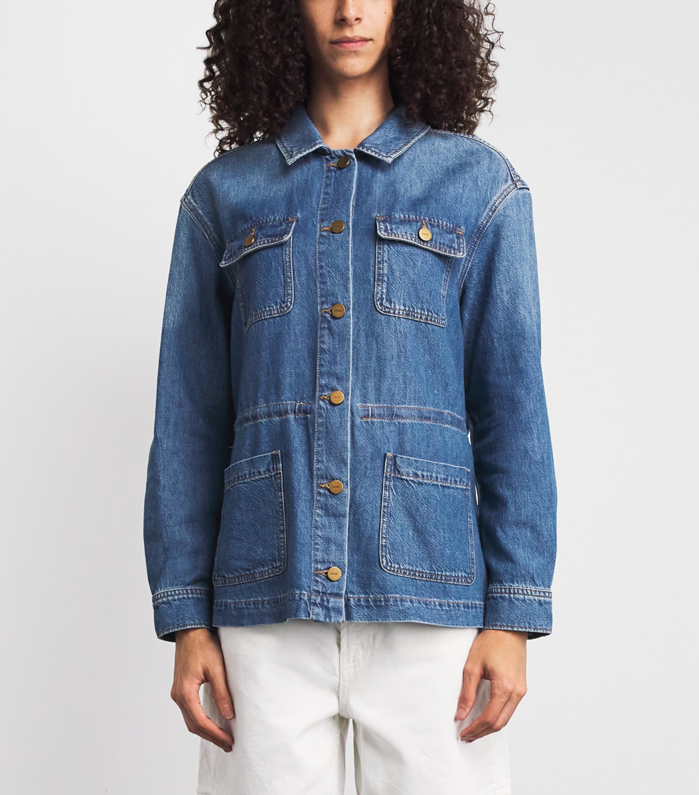 PAIGE Womens Denim Clarke Overshirt La Verne Image 4