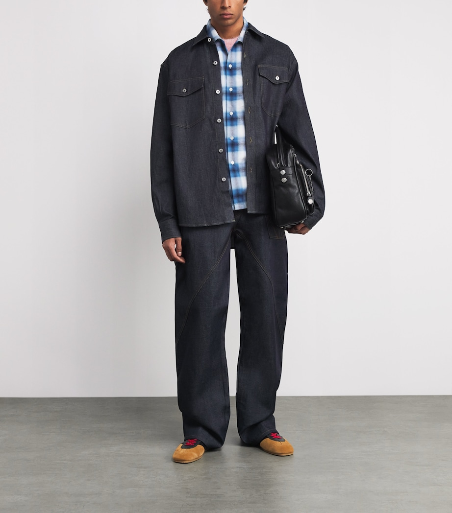 Brushed Gradient-Check Overshirt AIRFORCE BLUE 842 Image 2