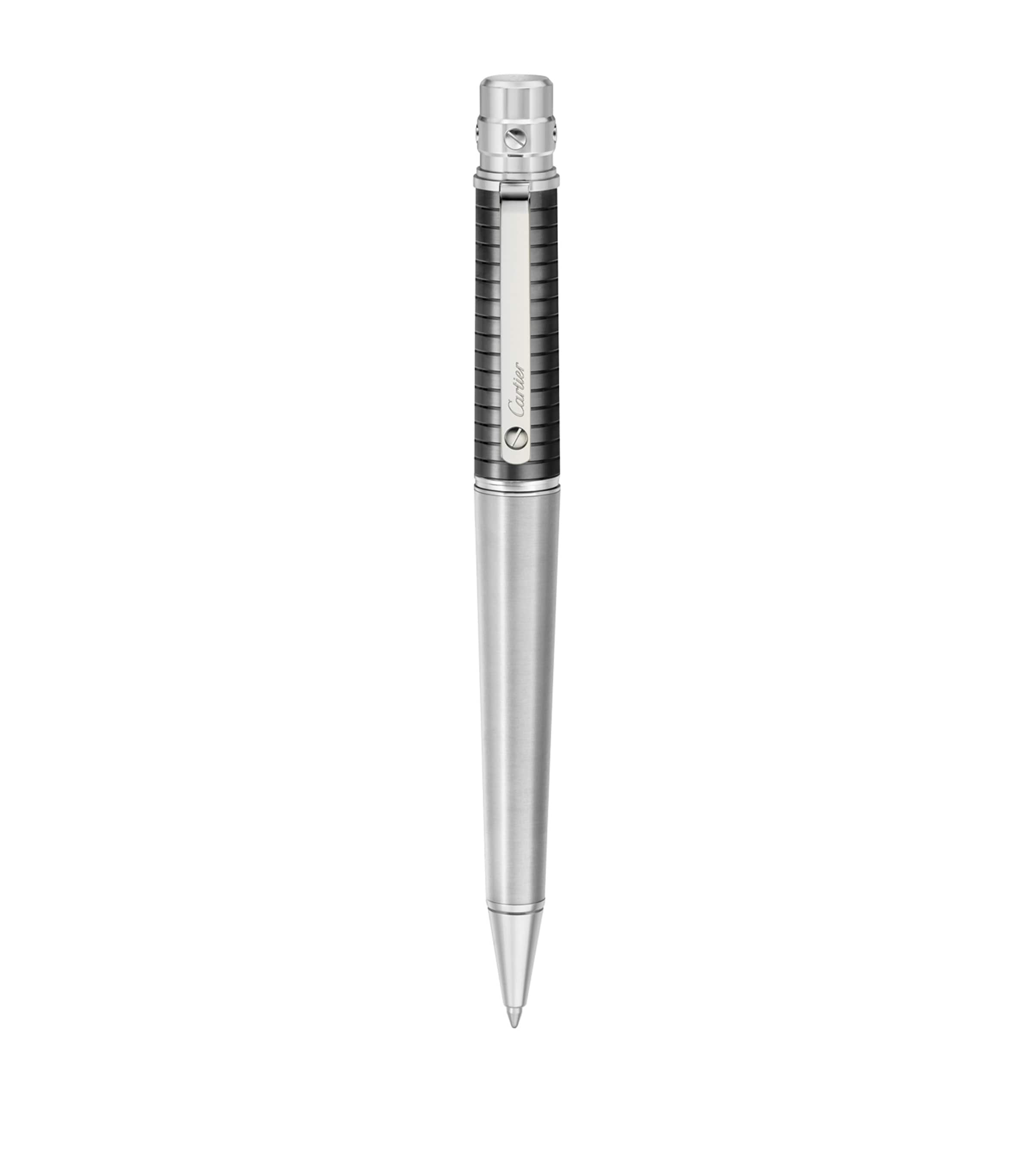 Cartier Silver Santos de Cartier Ballpoint Pen | Harrods UK