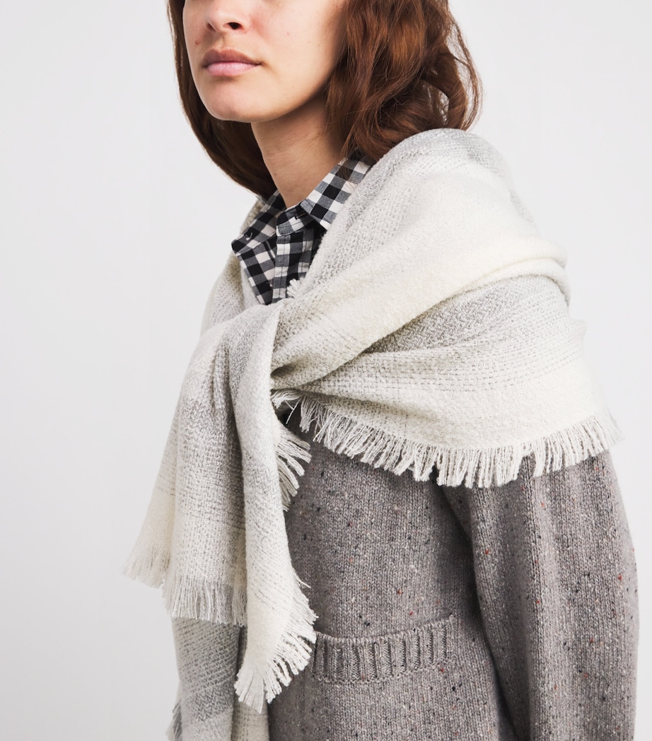 Cashmere-Silk Blurred Bouclé Scarf RU7669 ECRU Image 2