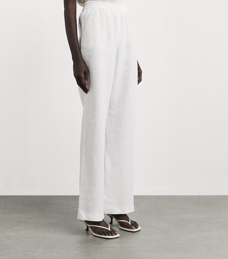 Eleventy Linen Elasticated Trousers Bianco Image 4