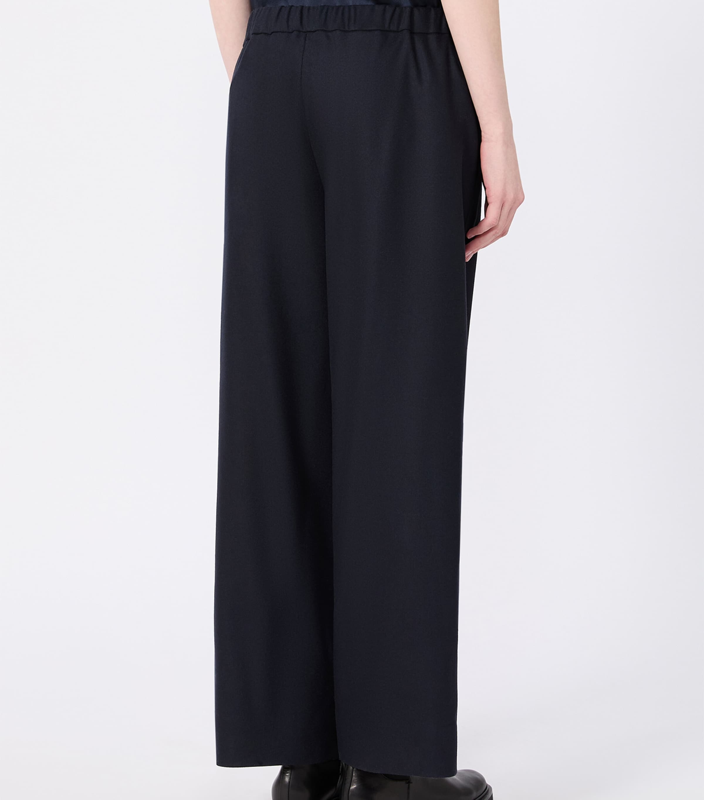 Max Mara Womens Wool-Blend Drawstring Trousers Midnightblue Image 4