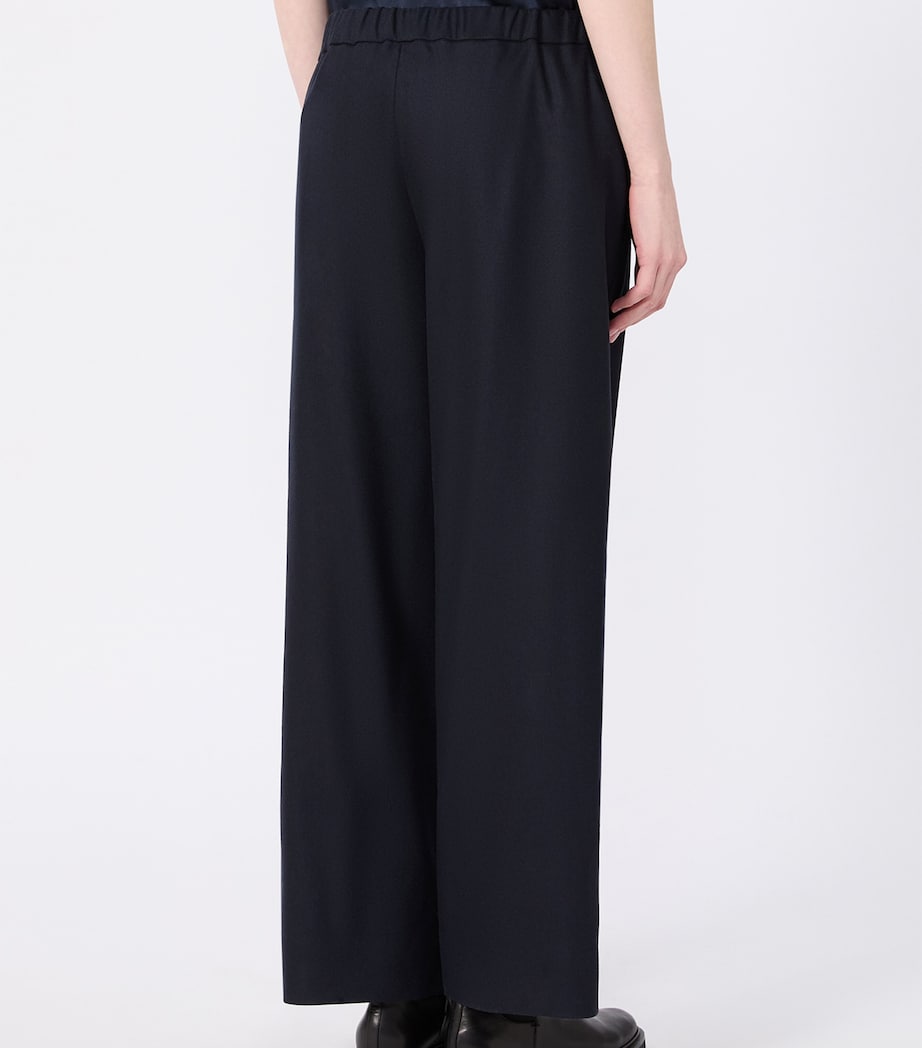Max Mara Womens Wool-Blend Drawstring Trousers Midnightblue Image 4