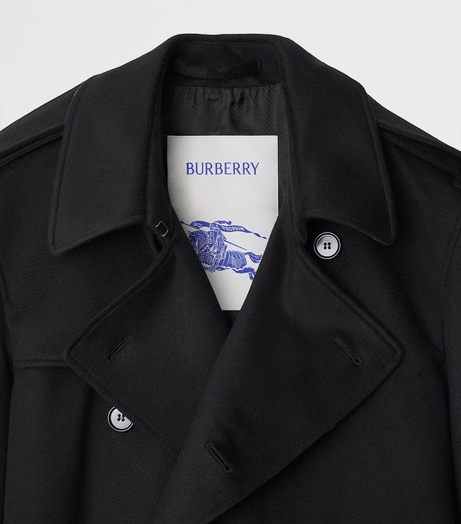 Cashmere Mid-Length Trench Coat BLACK Image 6