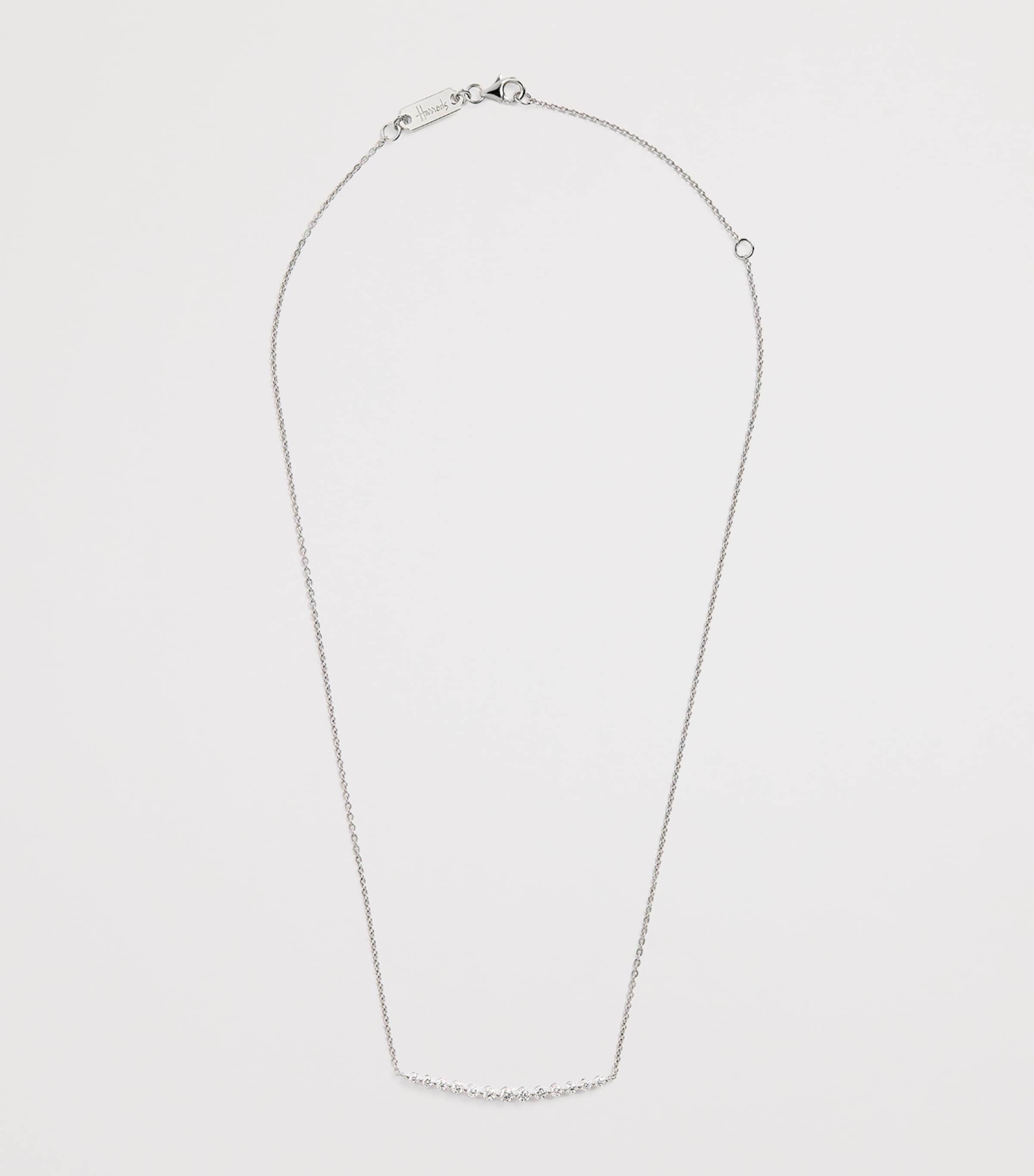 White Gold and Diamond Graduating Pendant Necklace (0.50ct) WHITE GOLD Image 3