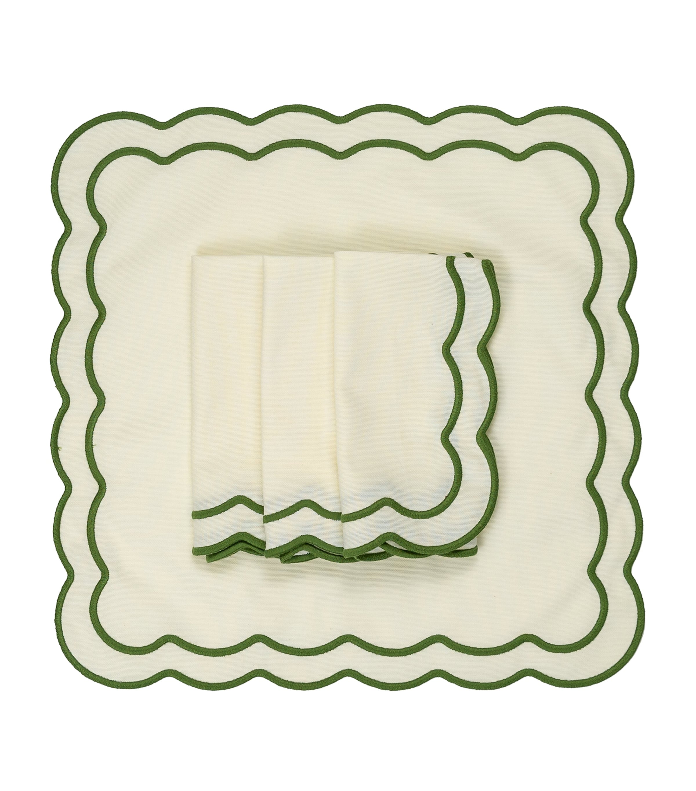 Maison Margaux Set Of 4 Apple Napkins In Green