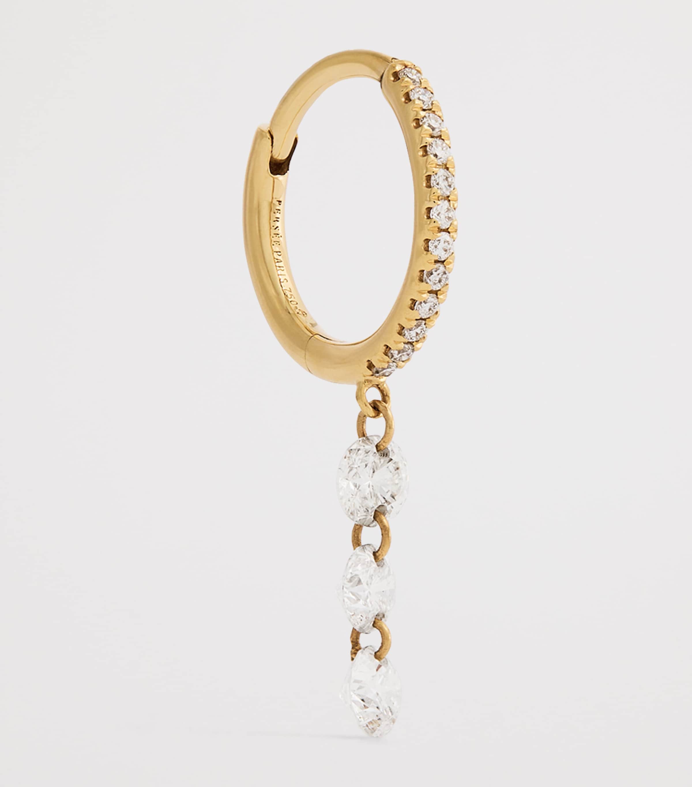 Yellow Gold and Diamond Danae Single Earring YELLOW GOLD Image 3