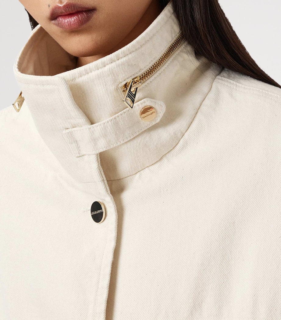 AllSaints Womens Denim Clay Jacket Ecru White Image 9