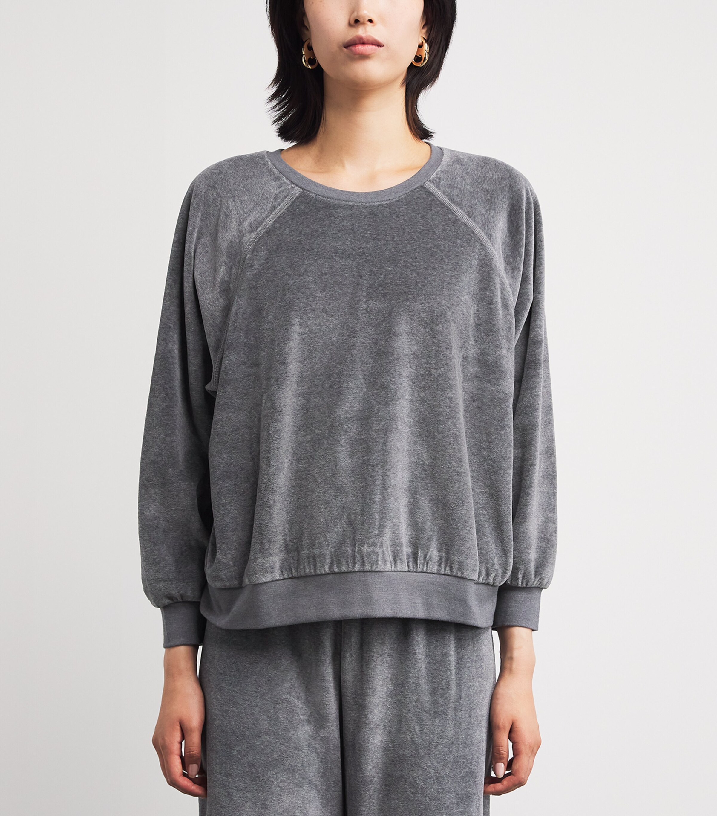 Suzie Kondi Womens Cotton-Blend Samos Sweatshirt Charcoal Heather Image 3