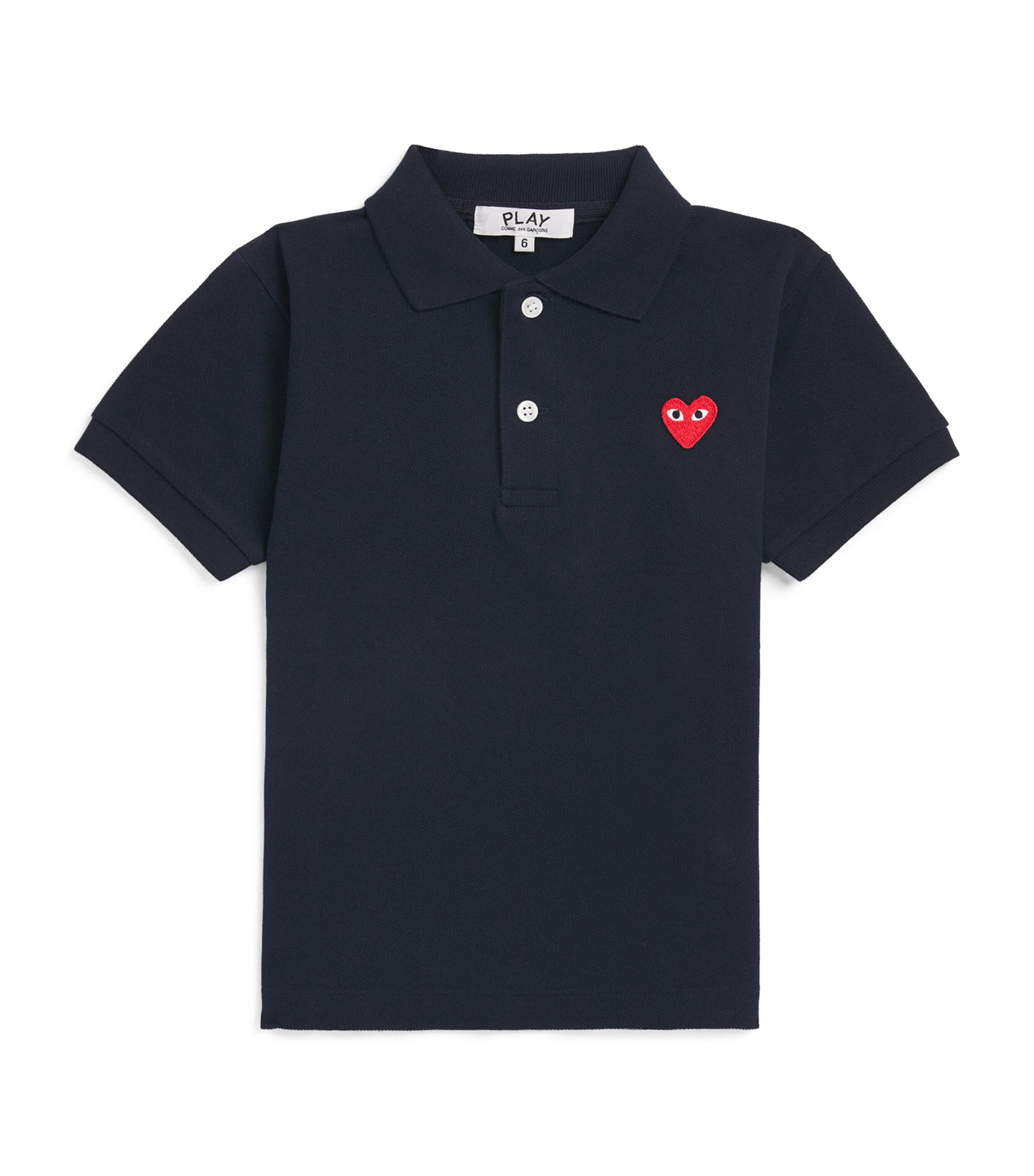 Comme Des Garçons Cotton Heart Logo Polo Shirt (2-6 Years) Image 1