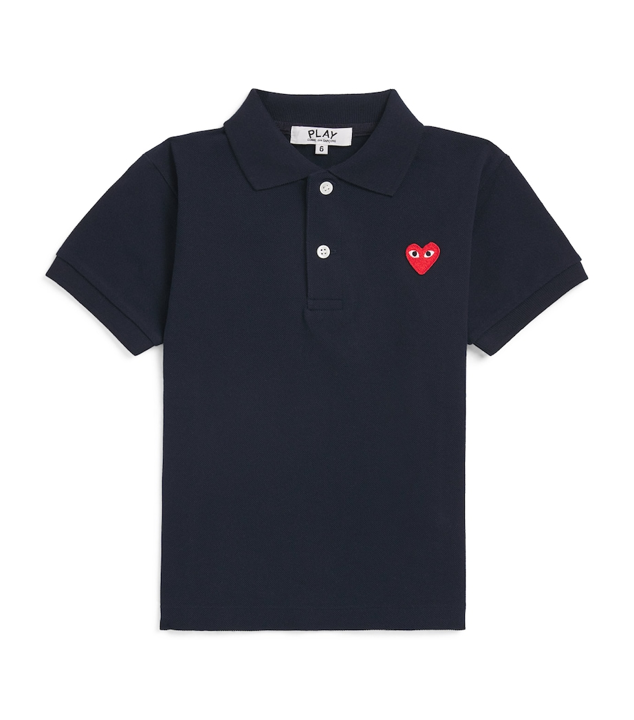 Comme Des Garçons Cotton Heart Logo Polo Shirt (2-6 Years) Image 1