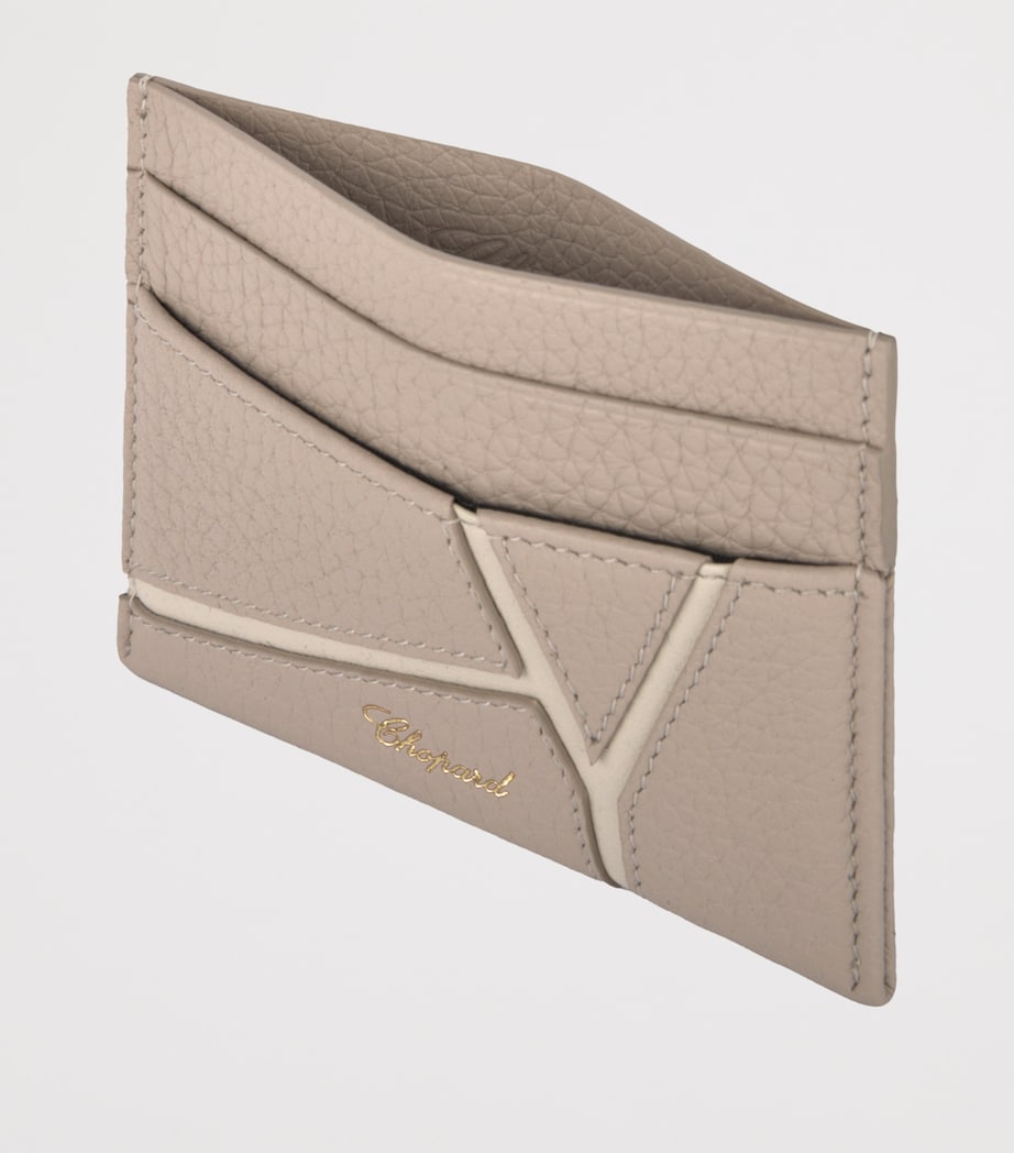 Small Leather Diamond Card Holder GREIGE Image 2