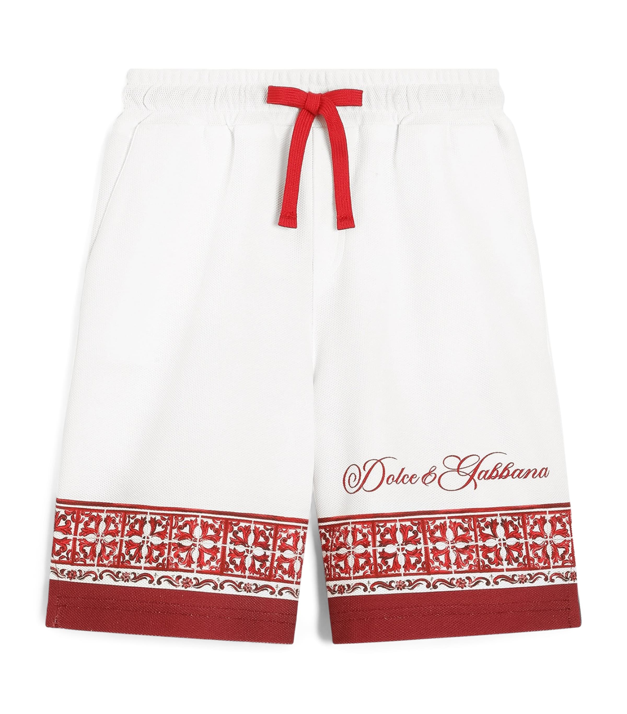 Dolce&Gabbana Kids Cotton Printed Bermuda Shorts (8-14 Years) Maiolica Ru Image 1