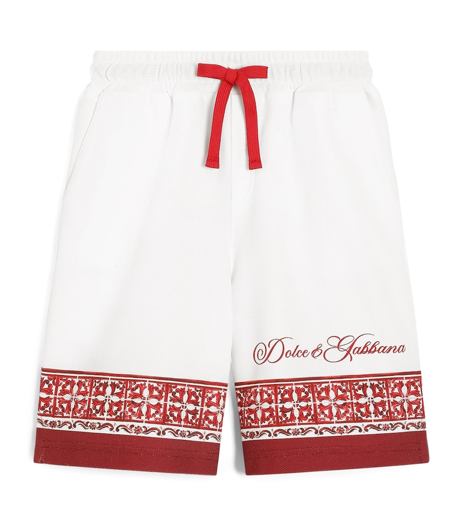 Dolce&Gabbana Kids Cotton Printed Bermuda Shorts (8-14 Years) Maiolica Ru Image 1