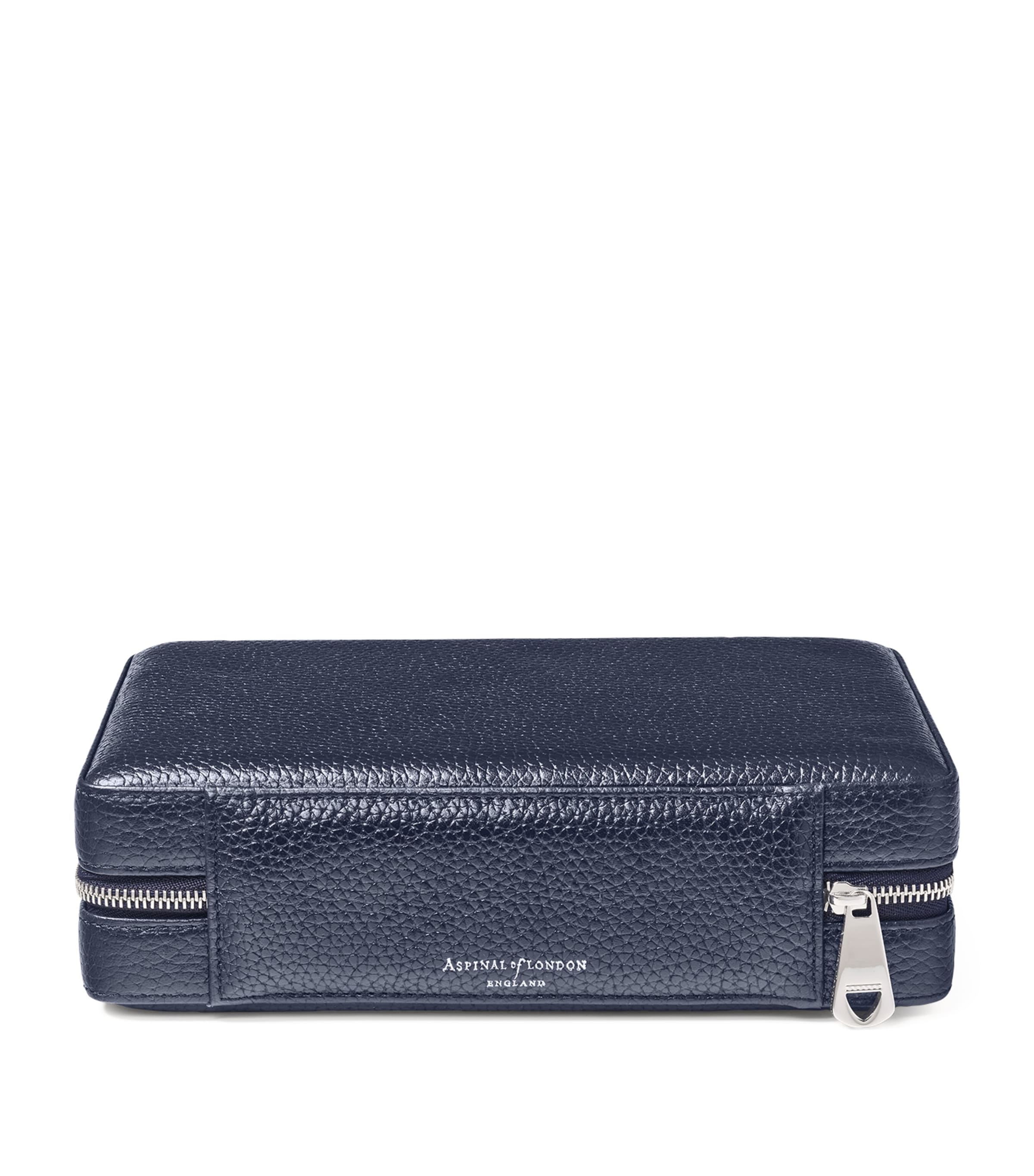 Large Leather Travel Jewellery Case NAVY Image 3