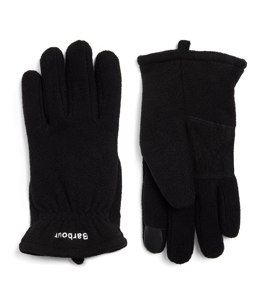 Fleece Leather-Trim Coalford Gloves BLACK Image 1